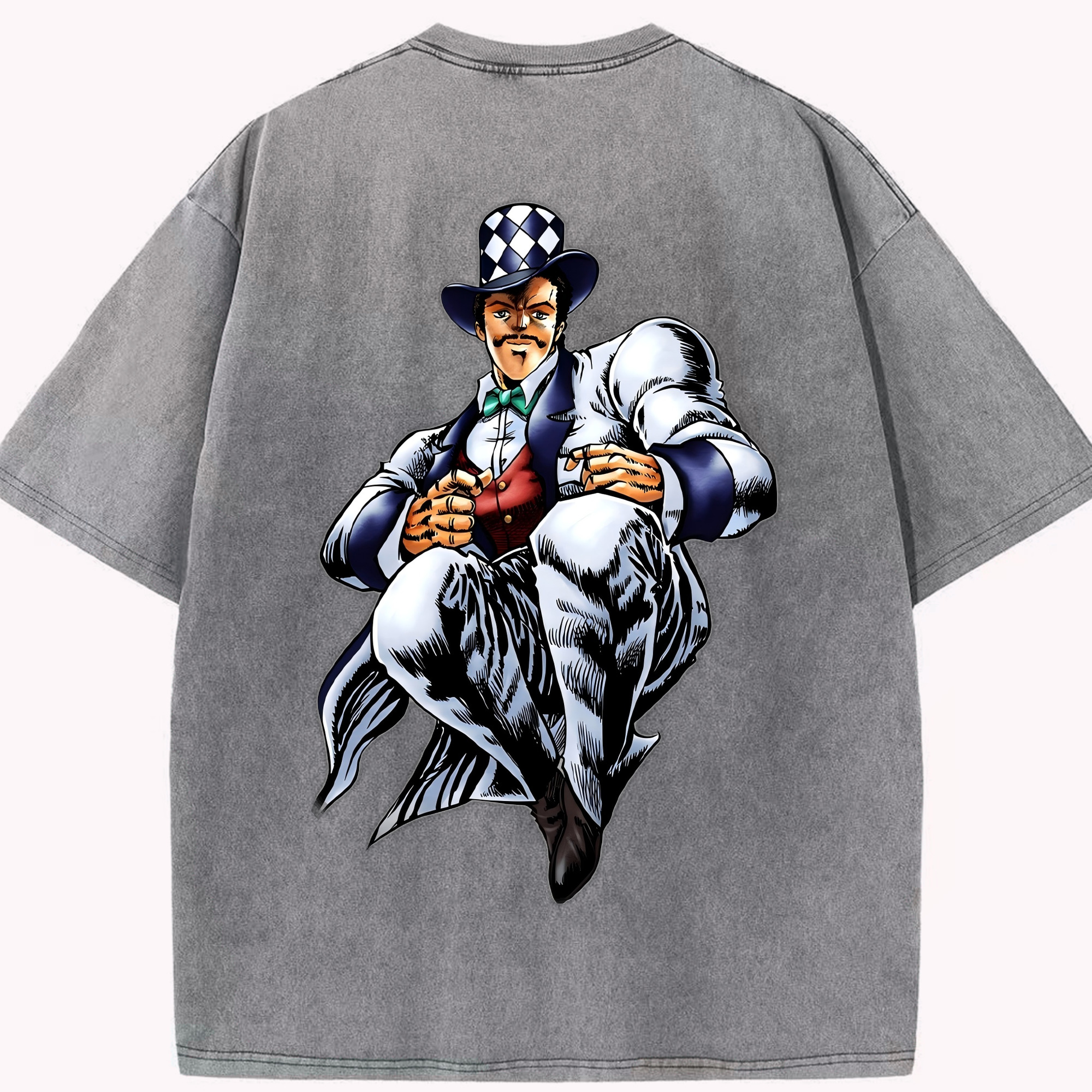 （画像用） ジョジョの奇妙な冒険 ウィル?アントニオ?ツェペリ JoJo's Bizarre Adventure Will Anthonio Zeppeli 綿100% ヴィンテージ風 半袖Tシャツ（背面プリント）