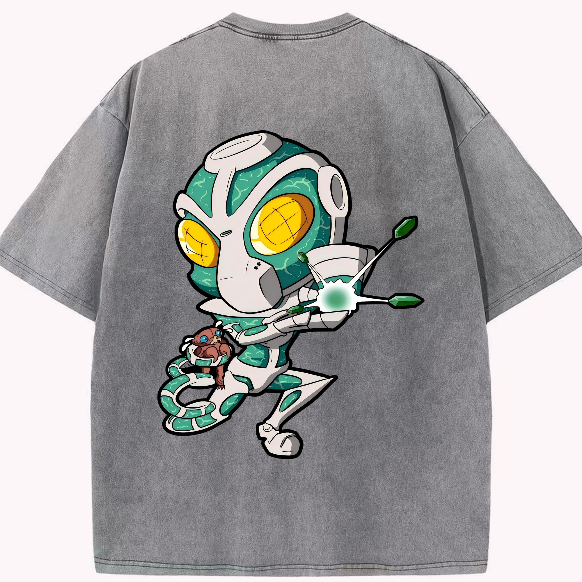 （画像用） ジョジョの奇妙な冒険 花京院 典明（かきょういん のりあき） JoJo's Bizarre Adventure Kakyoin Noriaki 綿100% ヴィンテージ風 半袖Tシャツ（背面プリント）