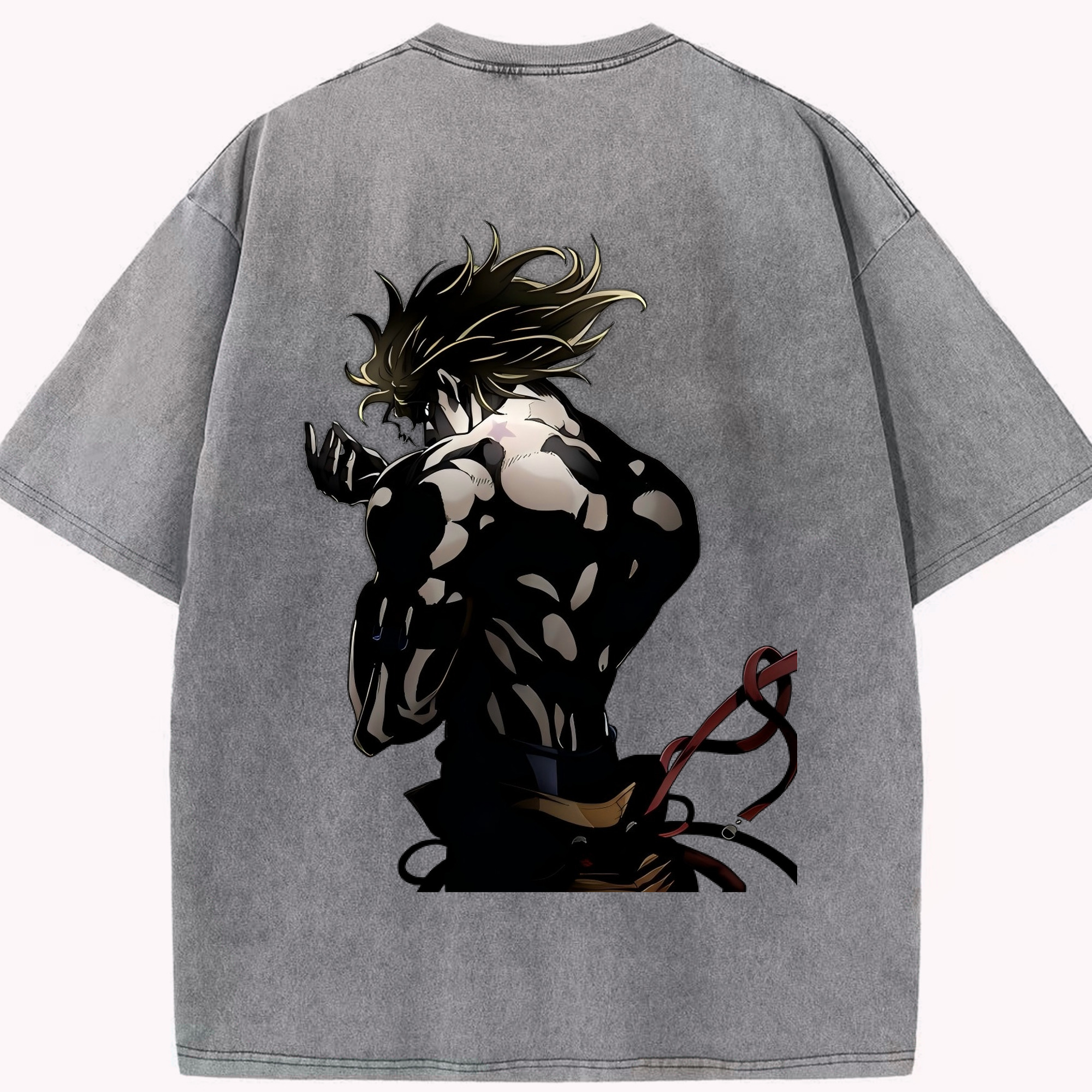 （画像用） ジョジョの奇妙な冒険 ディオ?ブランドー JoJo's Bizarre Adventure Dio Brando 綿100% ヴィンテージ風 半袖Tシャツ（背面プリント）