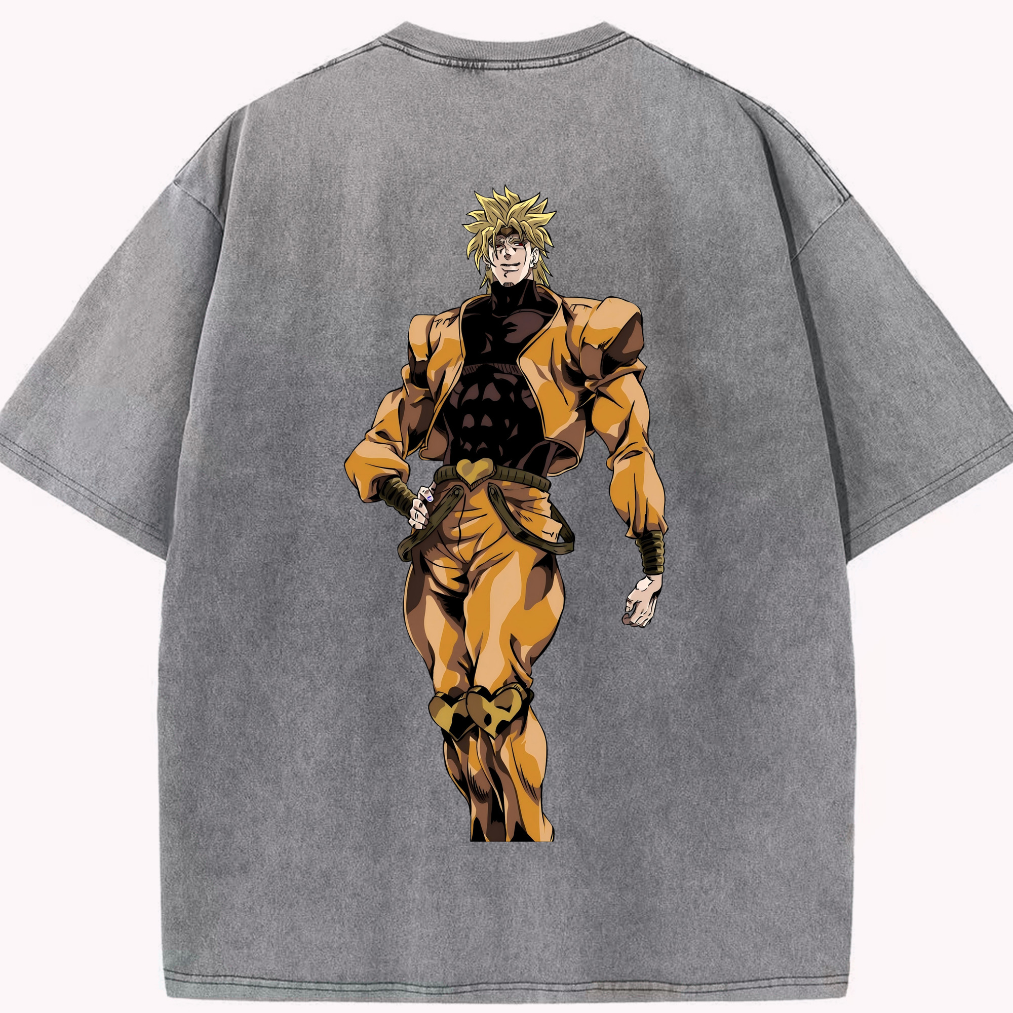 （画像用） ジョジョの奇妙な冒険 ディオ?ブランドー JoJo's Bizarre Adventure Dio Brando 綿100% ヴィンテージ風 半袖Tシャツ（背面プリント）