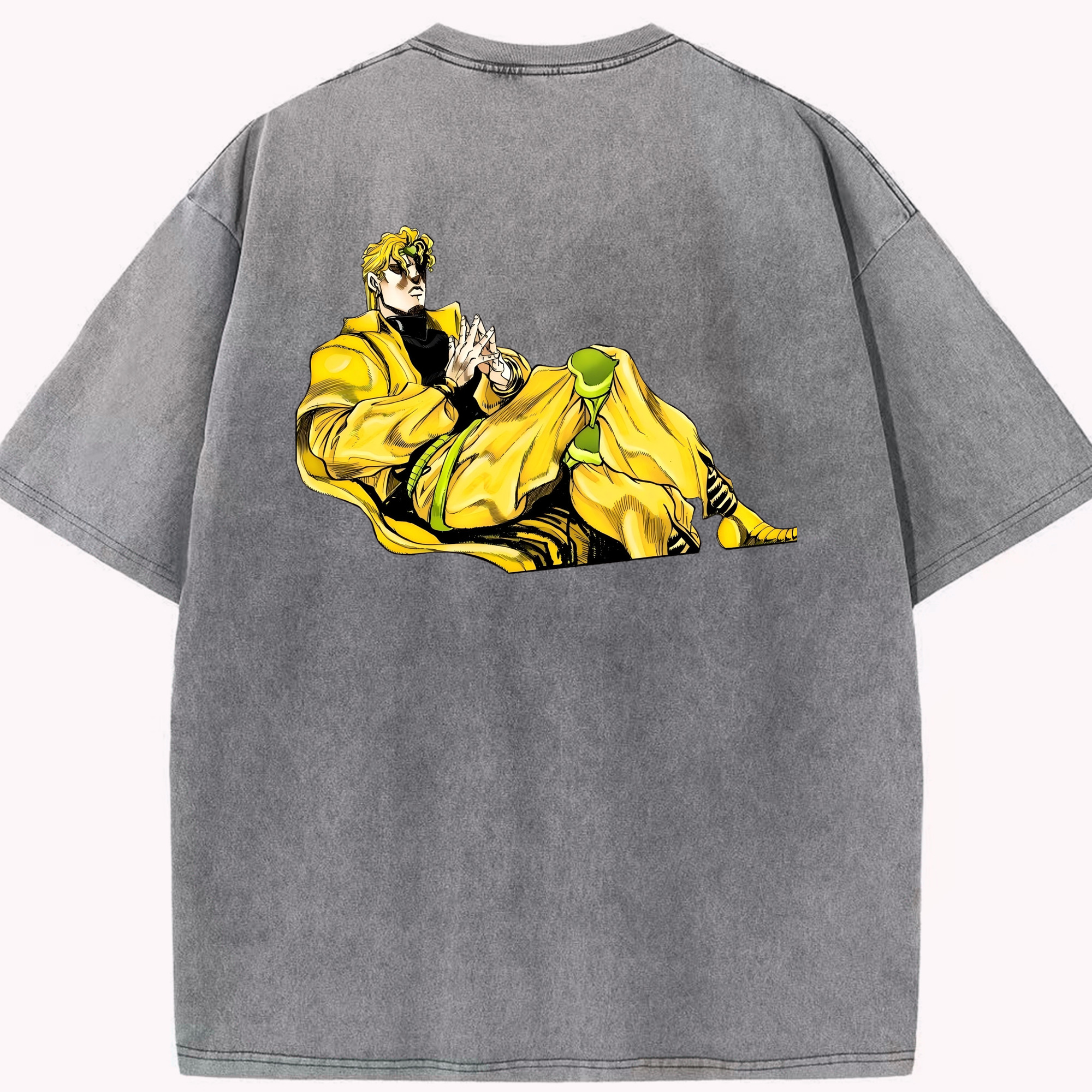 （画像用） ジョジョの奇妙な冒険 ディオ?ブランドー JoJo's Bizarre Adventure Dio Brando 綿100% ヴィンテージ風 半袖Tシャツ（背面プリント）