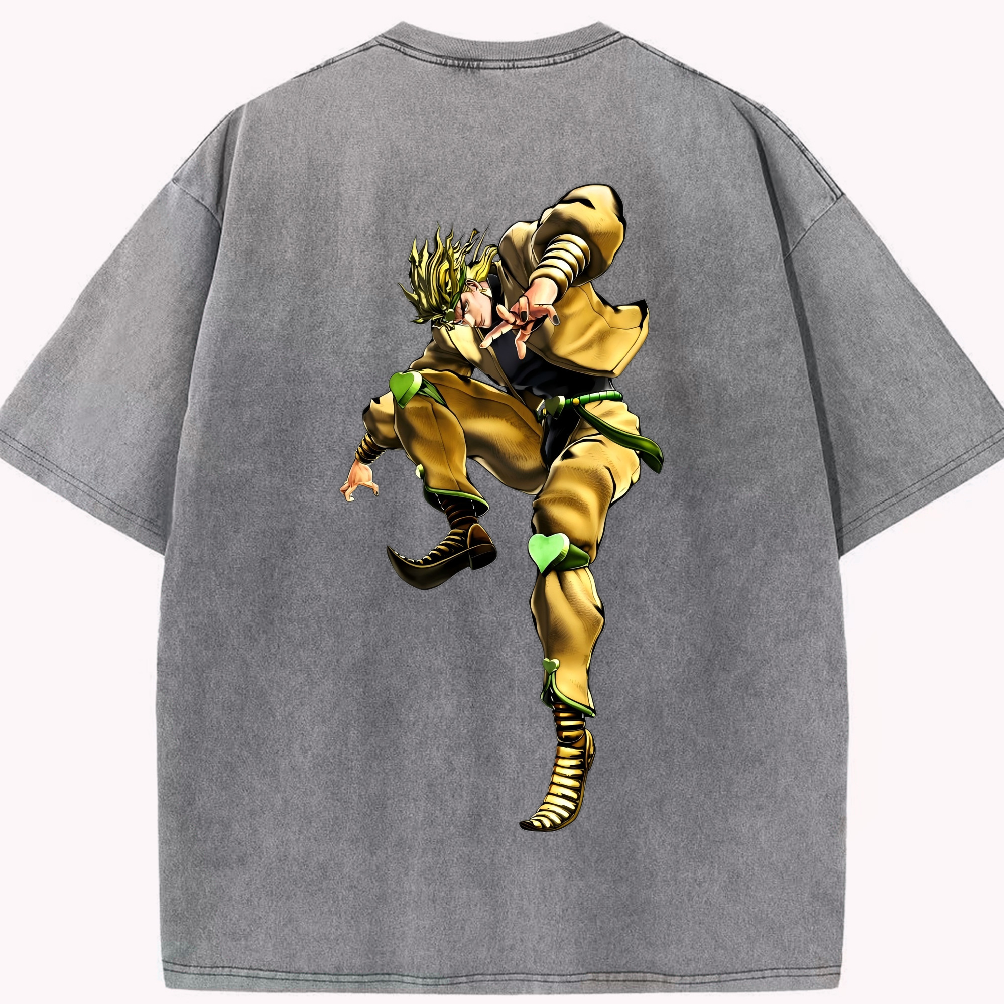 （画像用） ジョジョの奇妙な冒険 ディオ?ブランドー JoJo's Bizarre Adventure Dio Brando 綿100% ヴィンテージ風 半袖Tシャツ（背面プリント）