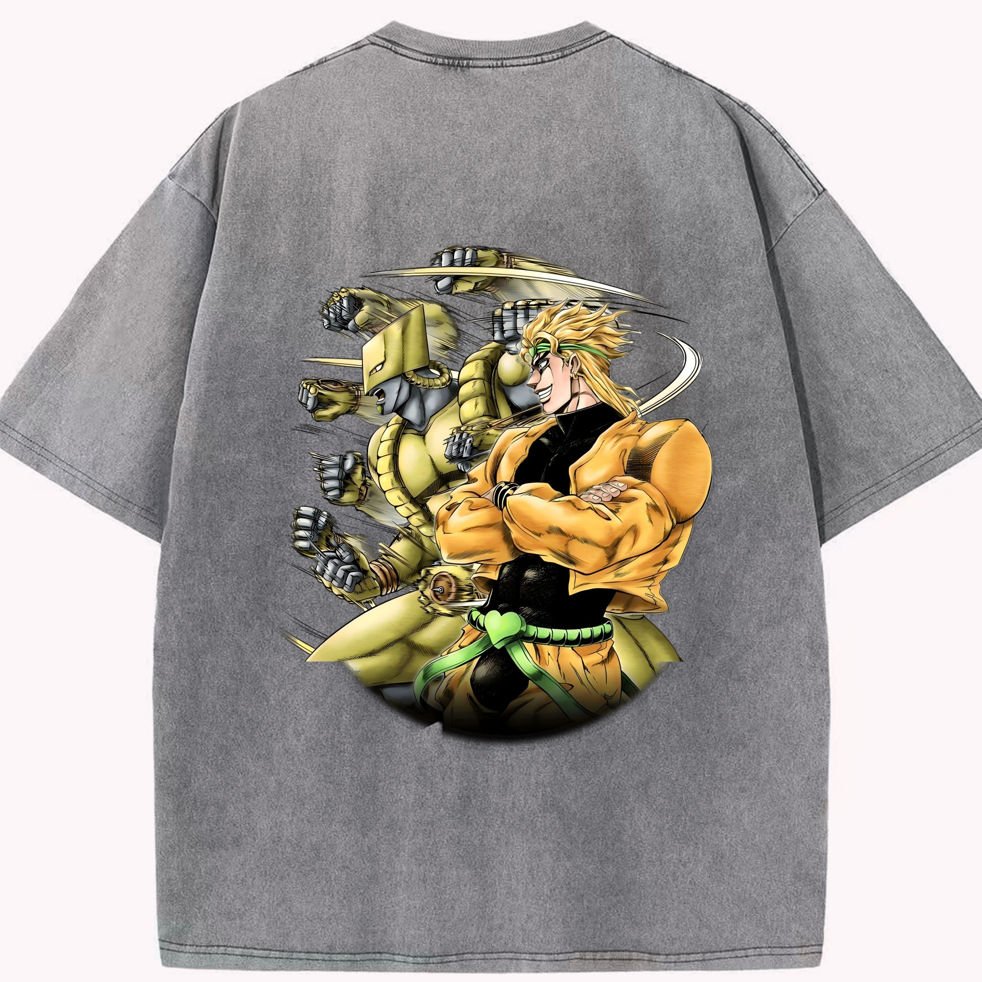 （画像用） ジョジョの奇妙な冒険 ディオ?ブランドー JoJo's Bizarre Adventure Dio Brando 綿100% ヴィンテージ風 半袖Tシャツ（背面プリント）