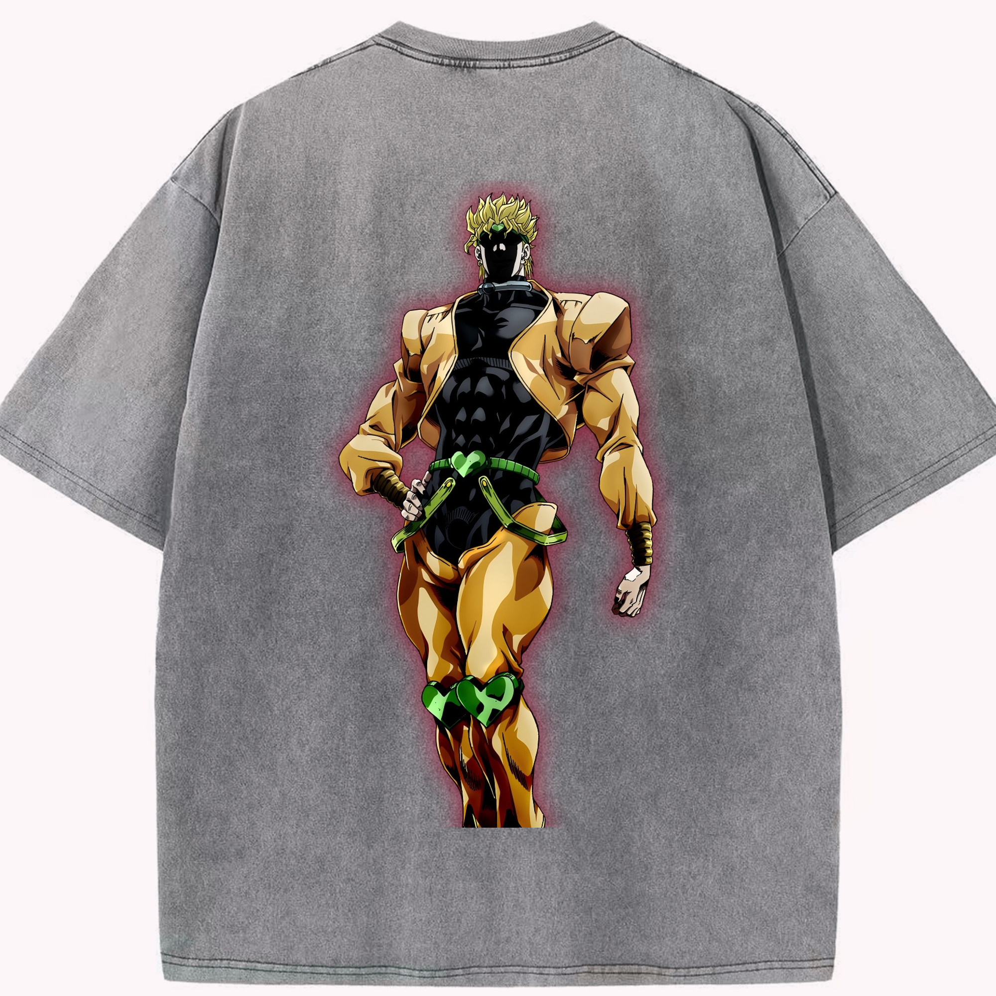 （画像用） ジョジョの奇妙な冒険 ディオ?ブランドー JoJo's Bizarre Adventure Dio Brando 綿100% ヴィンテージ風 半袖Tシャツ（背面プリント）