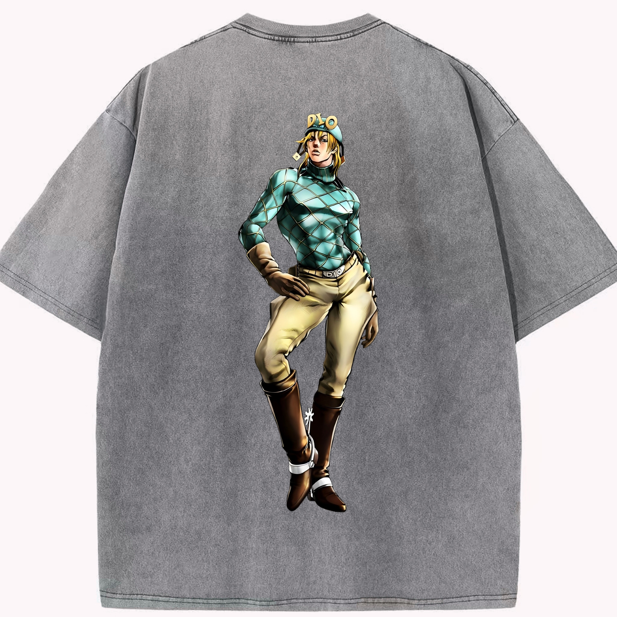 （画像用） ジョジョの奇妙な冒険 ディオ?ブランドー JoJo's Bizarre Adventure Dio Brando 綿100% ヴィンテージ風 半袖Tシャツ（背面プリント）