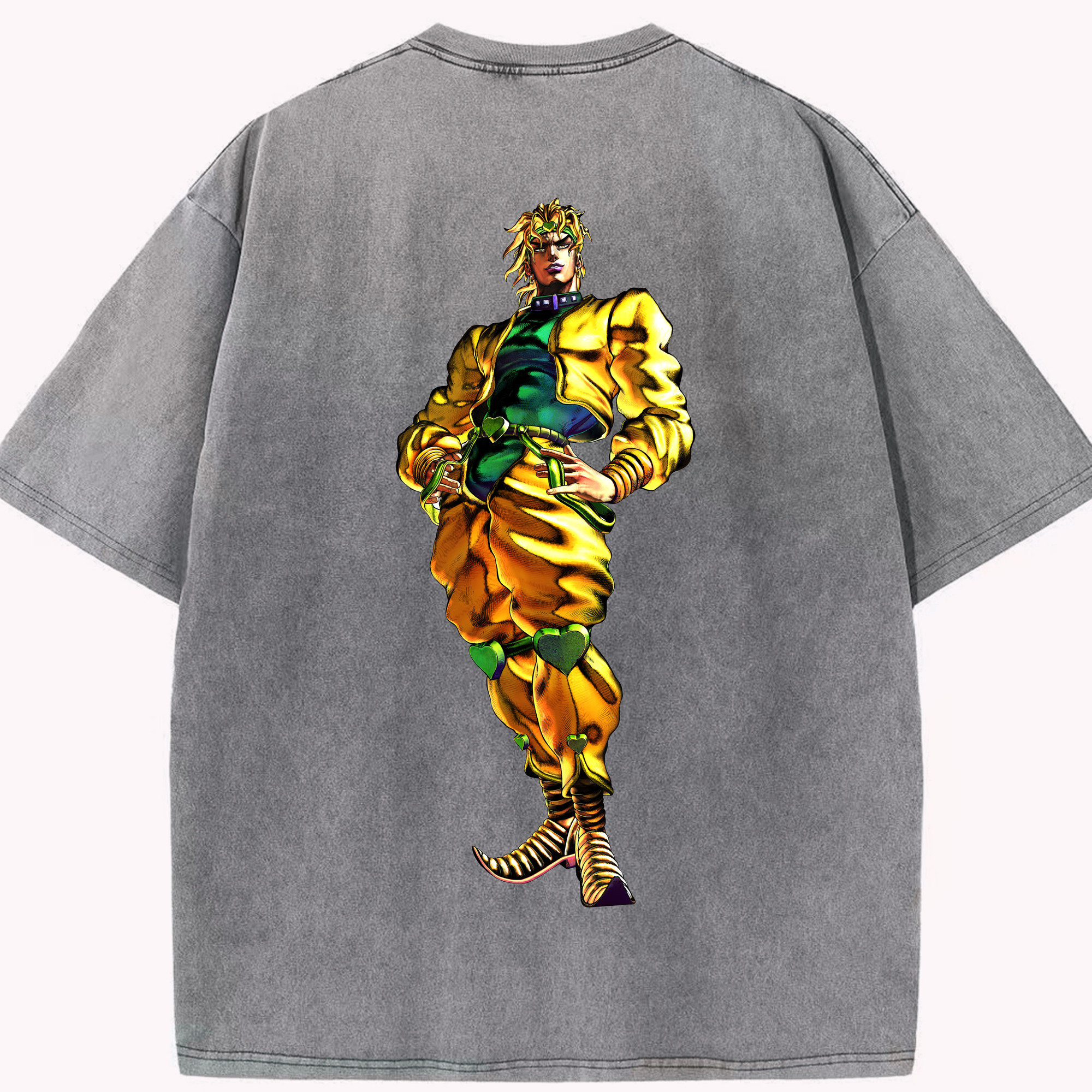 （画像用） ジョジョの奇妙な冒険 ディオ?ブランドー JoJo's Bizarre Adventure Dio Brando 綿100% ヴィンテージ風 半袖Tシャツ（背面プリント）