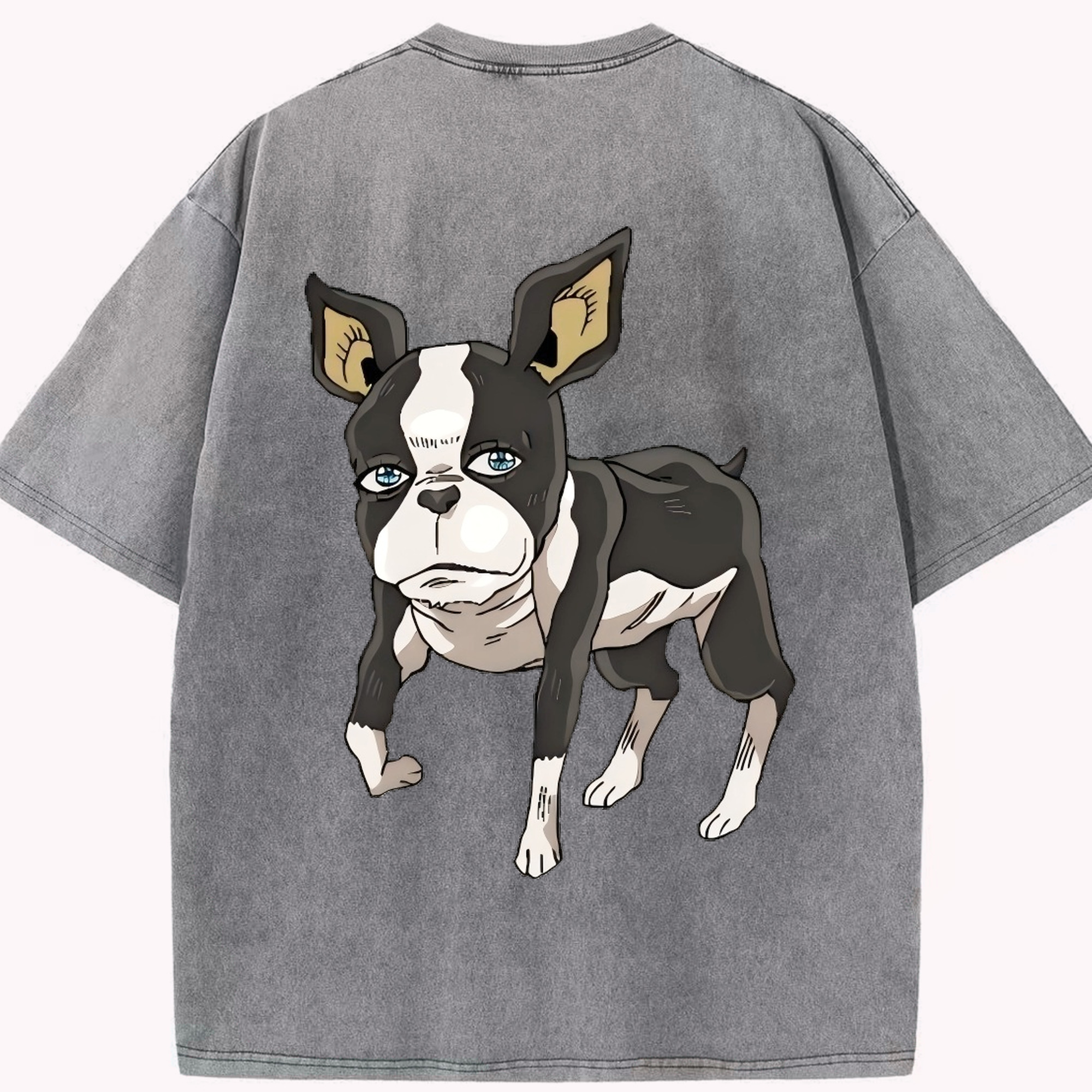 （画像用） ジョジョの奇妙な冒険 イギー JoJo's Bizarre Adventure Iggy 綿100% ヴィンテージ風 半袖Tシャツ（背面プリント）