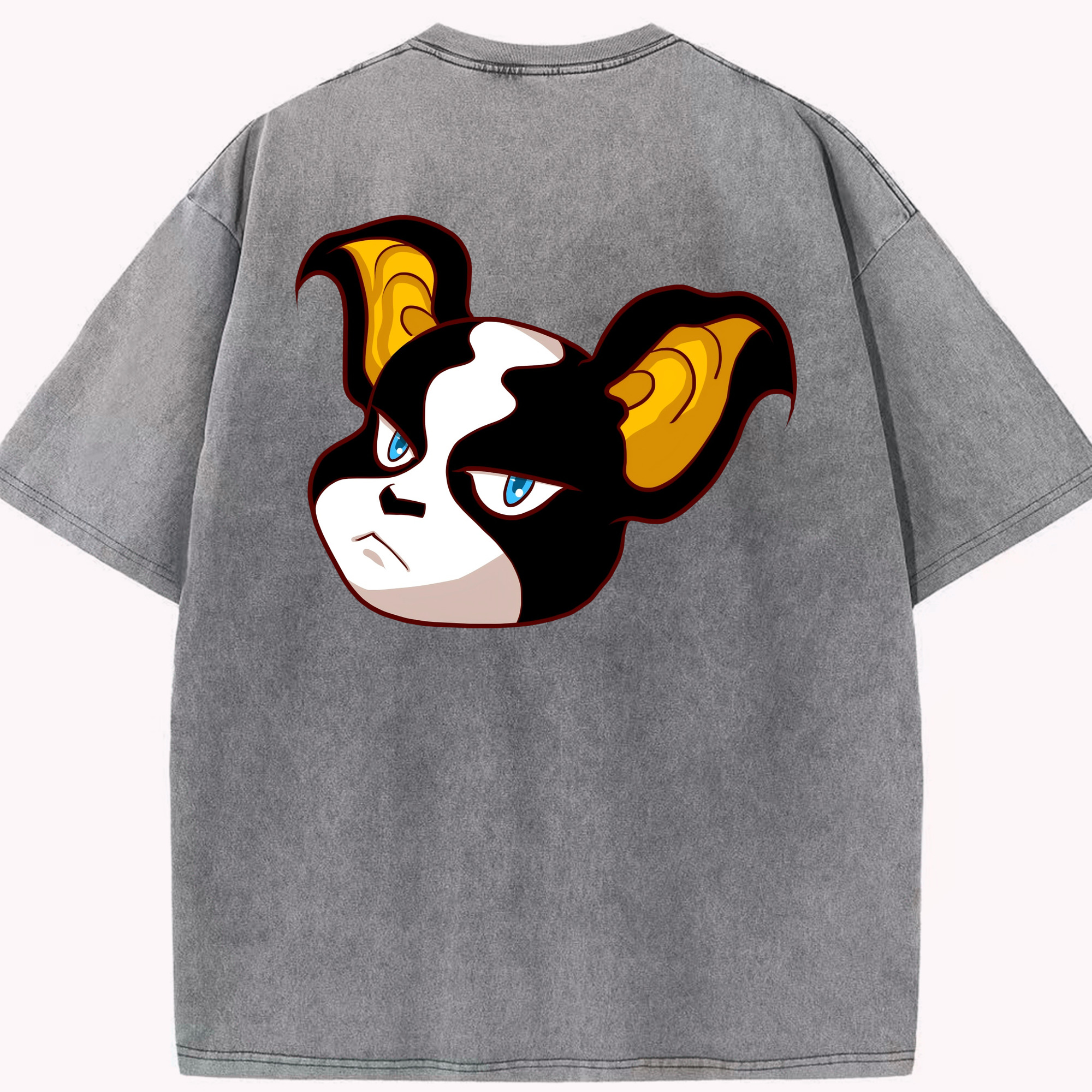 （画像用） ジョジョの奇妙な冒険 イギー JoJo's Bizarre Adventure Iggy 綿100% ヴィンテージ風 半袖Tシャツ（背面プリント）