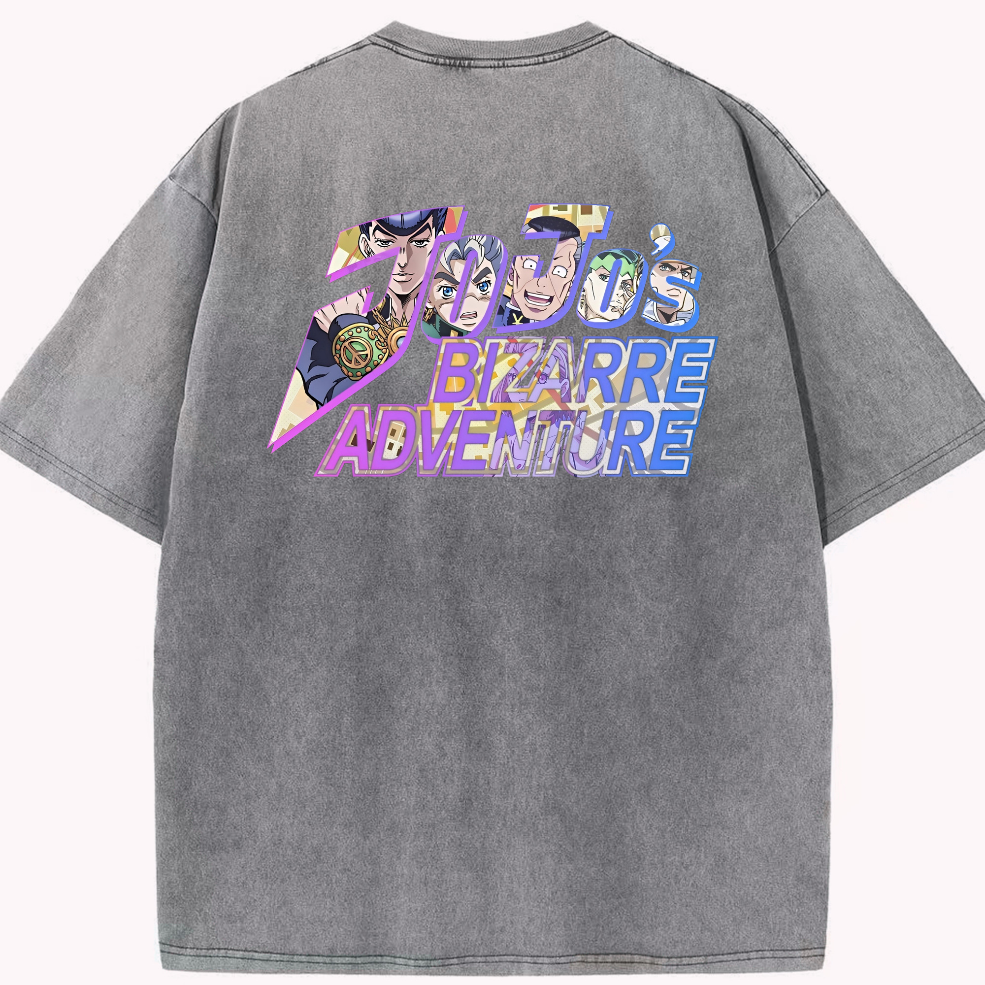 （画像用） ジョジョの奇妙な冒険 JoJo's Bizarre Adventure 綿100% ヴィンテージ風 半袖Tシャツ（背面プリント）