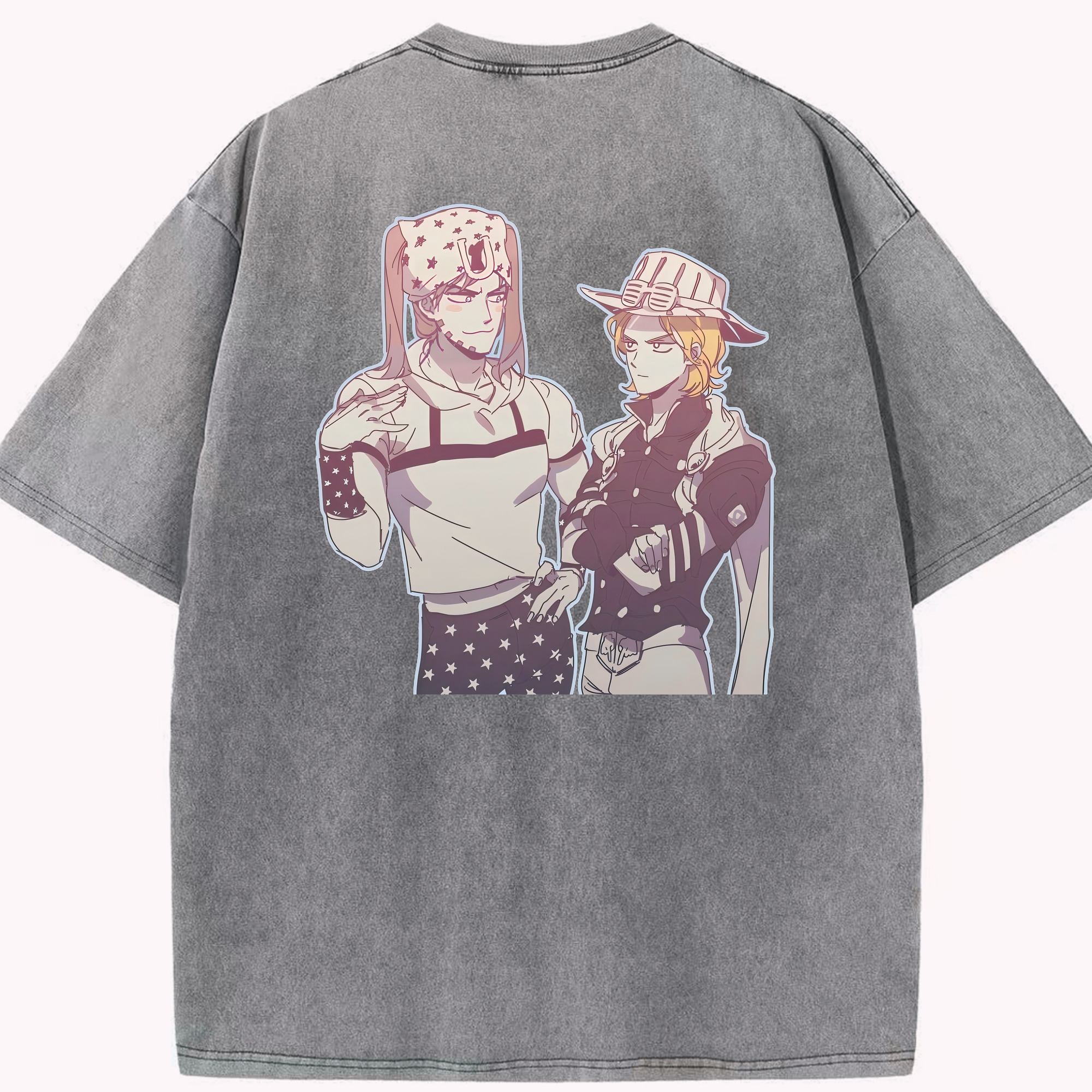 （画像用） ジョジョの奇妙な冒険 JoJo's Bizarre Adventure 綿100% ヴィンテージ風 半袖Tシャツ（背面プリント）