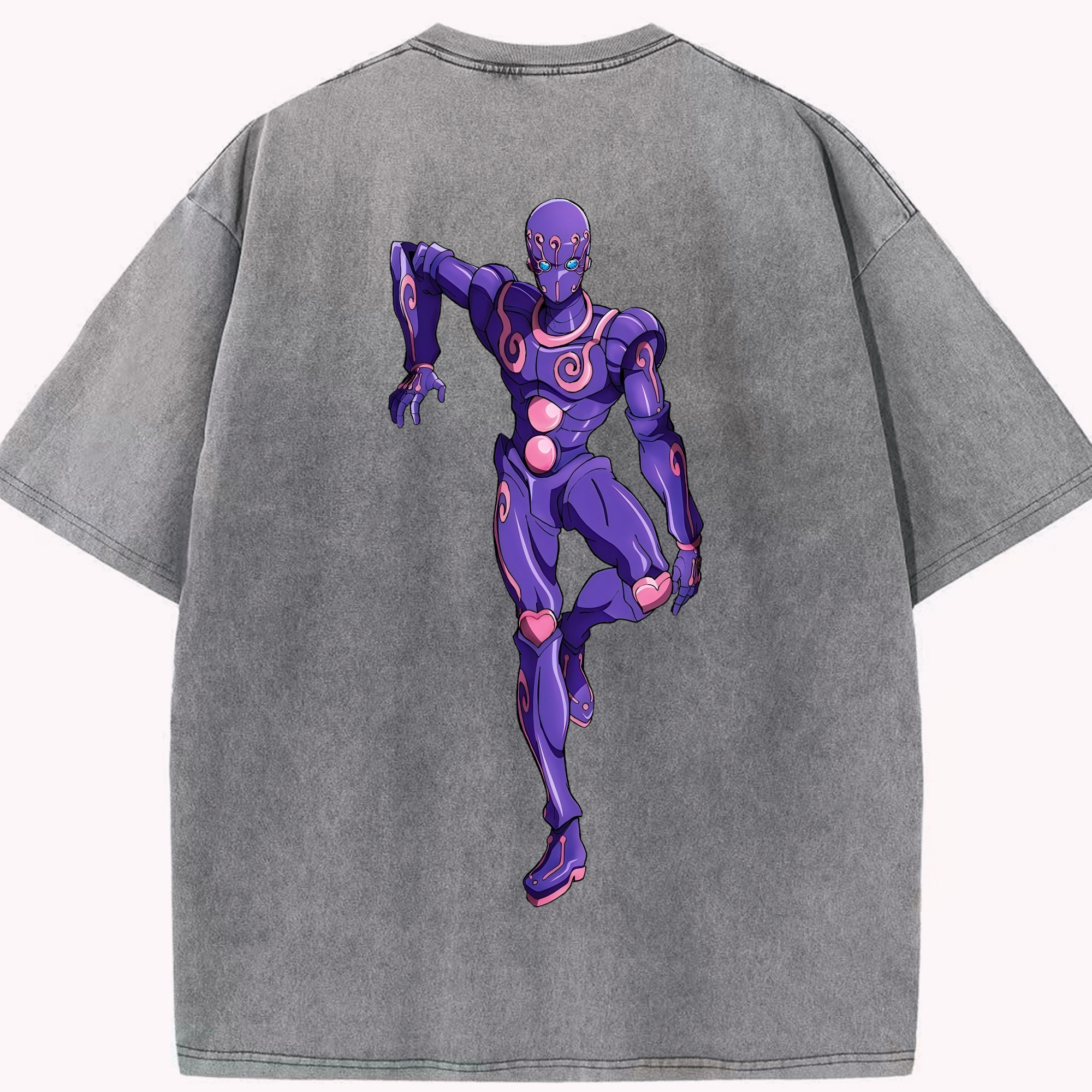 （画像用） ジョジョの奇妙な冒険 JoJo's Bizarre Adventure 綿100% ヴィンテージ風 半袖Tシャツ（背面プリント）
