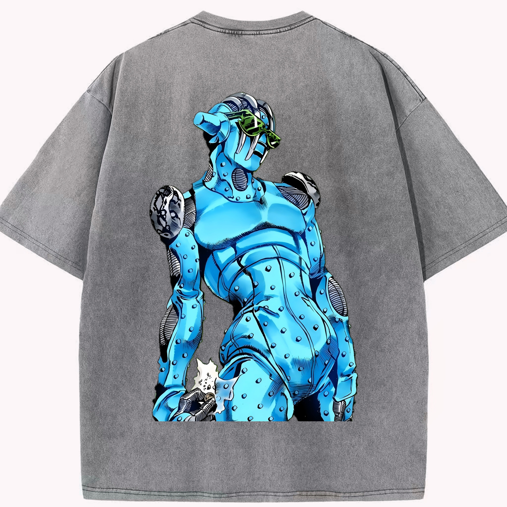 （画像用） ジョジョの奇妙な冒険 JoJo's Bizarre Adventure 綿100% ヴィンテージ風 半袖Tシャツ（背面プリント）