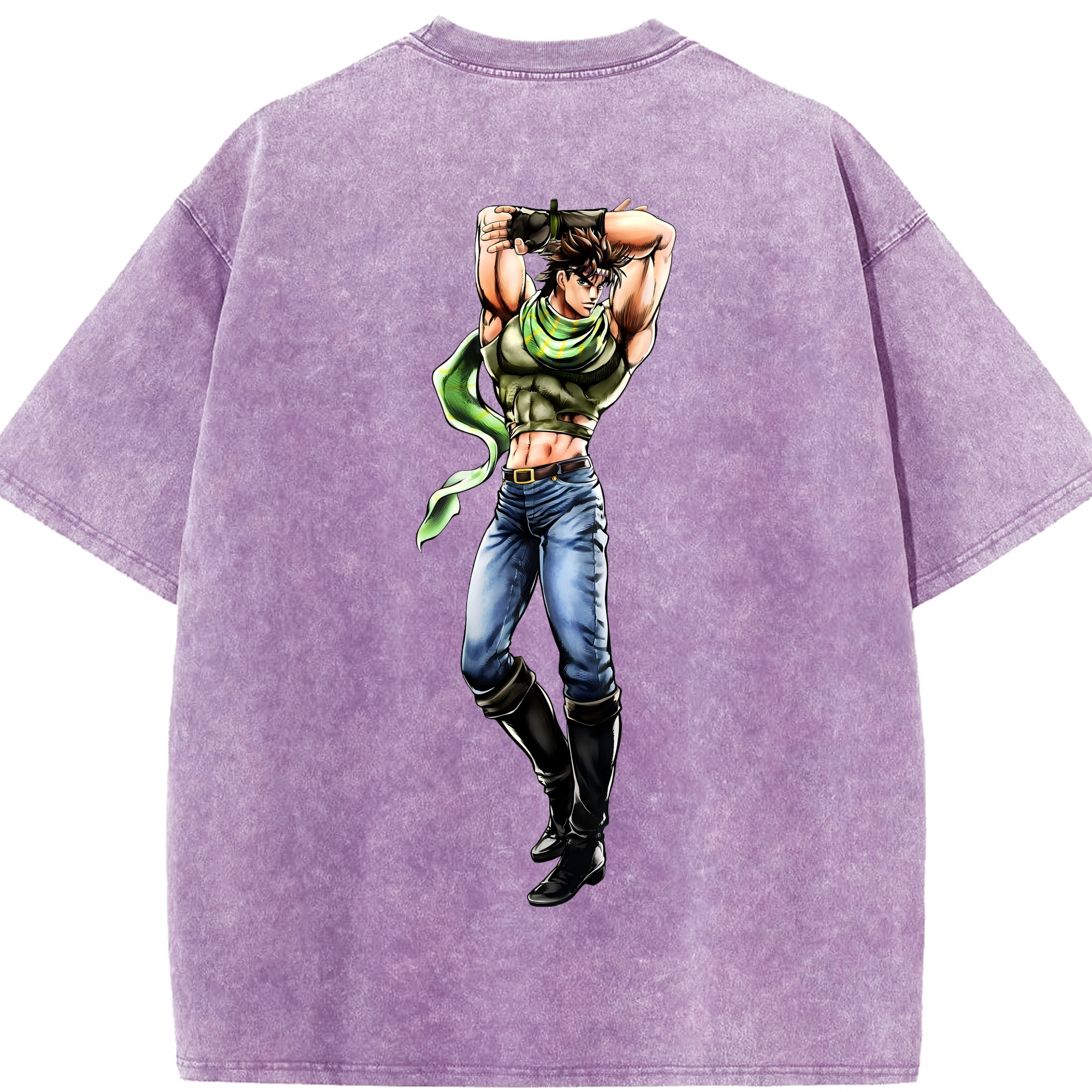（画像用） ジョジョの奇妙な冒険 ジョセフ?ジョースター JoJo's Bizarre Adventure Joseph Joestar 綿100% ヴィンテージ風 半袖Tシャツ（背面プリント）