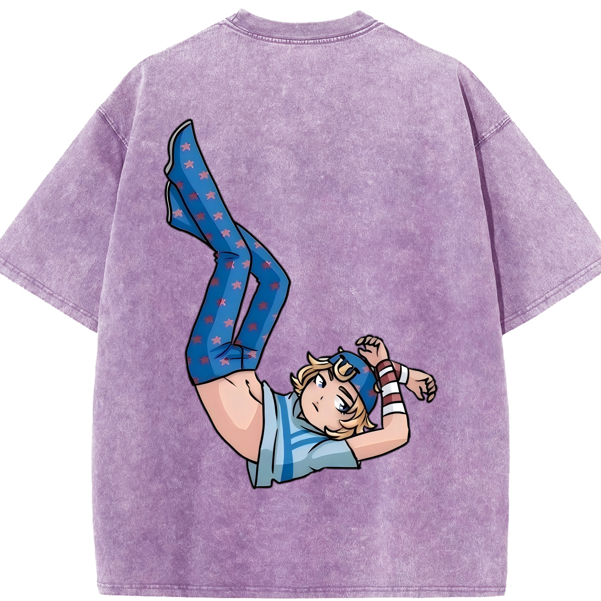 （画像用） ジョジョの奇妙な冒険 グイード?ミスタ JoJo's Bizarre Adventure Guido Mista 綿100% ヴィンテージ風 半袖Tシャツ（背面プリント）