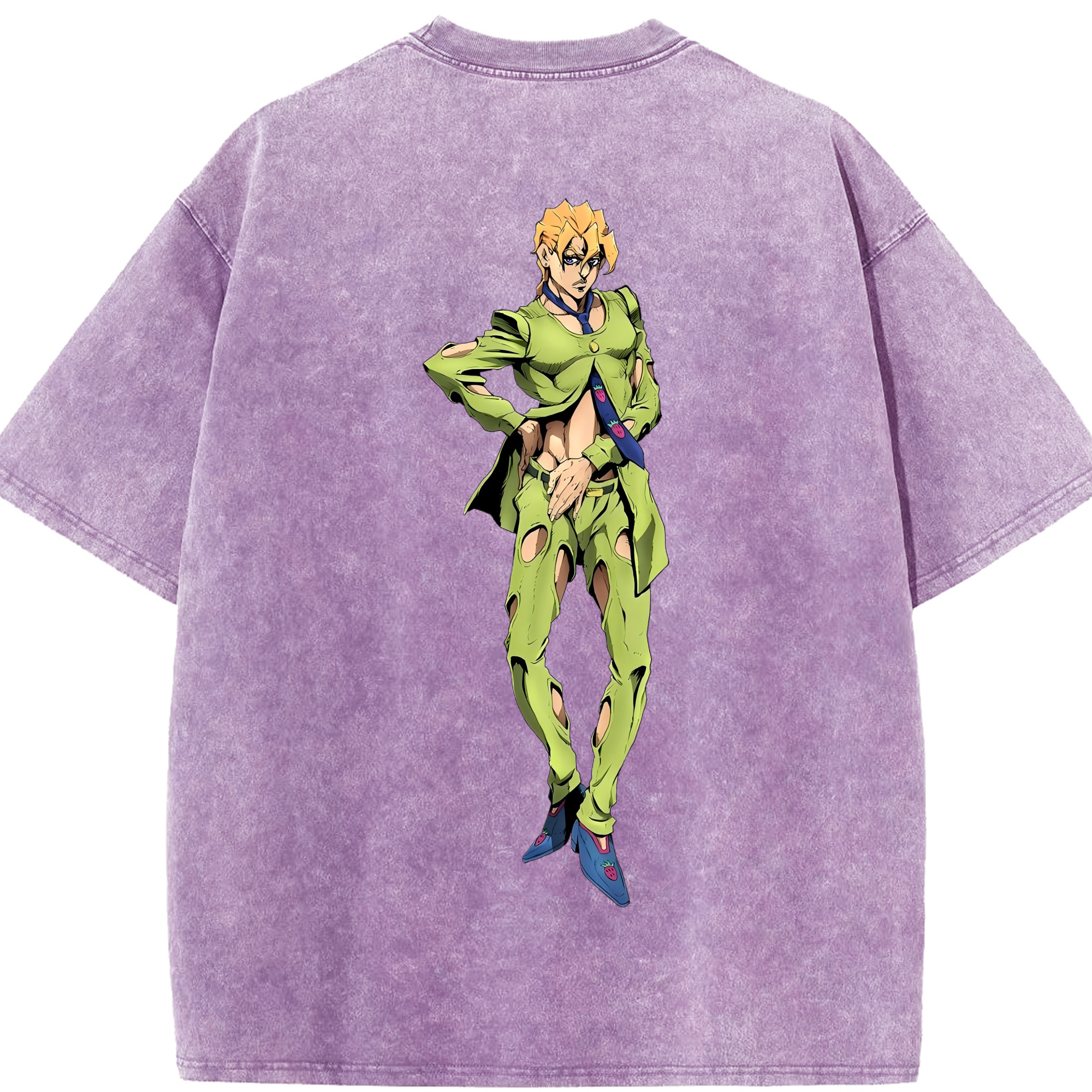 （画像用） ジョジョの奇妙な冒険 パンナコッタ?フー JoJo's Bizarre Adventure Pannacotta Fugo 綿100% ヴィンテージ風 半袖Tシャツ（背面プリント）