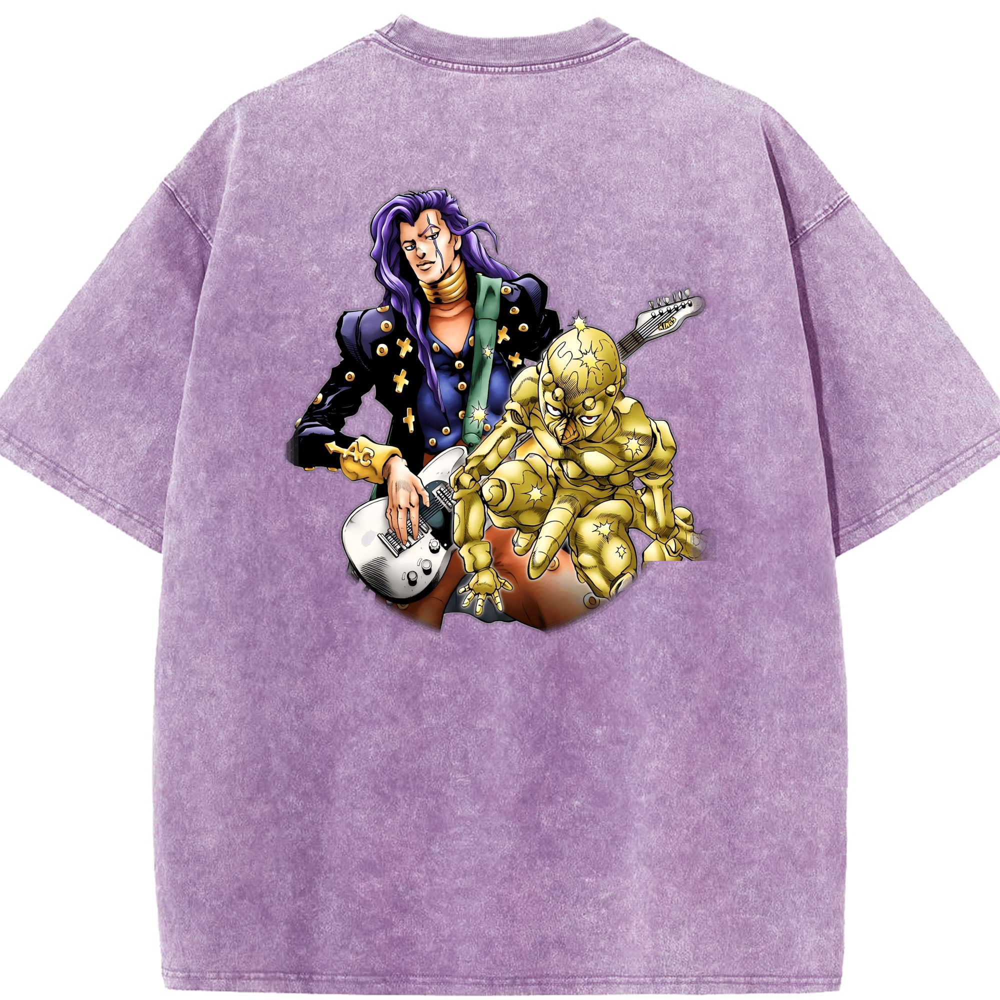（画像用） ジョジョの奇妙な冒険 おといし あきら JoJo's Bizarre Adventure Akira Otoishi 綿100% ヴィンテージ風 半袖Tシャツ（背面プリント）