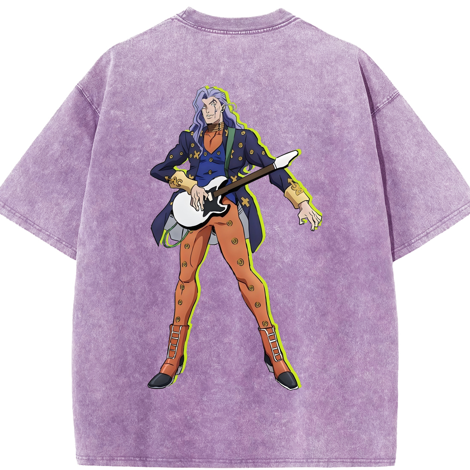 （画像用） ジョジョの奇妙な冒険 おといし あきら JoJo's Bizarre Adventure Akira Otoishi 綿100% ヴィンテージ風 半袖Tシャツ（背面プリント）