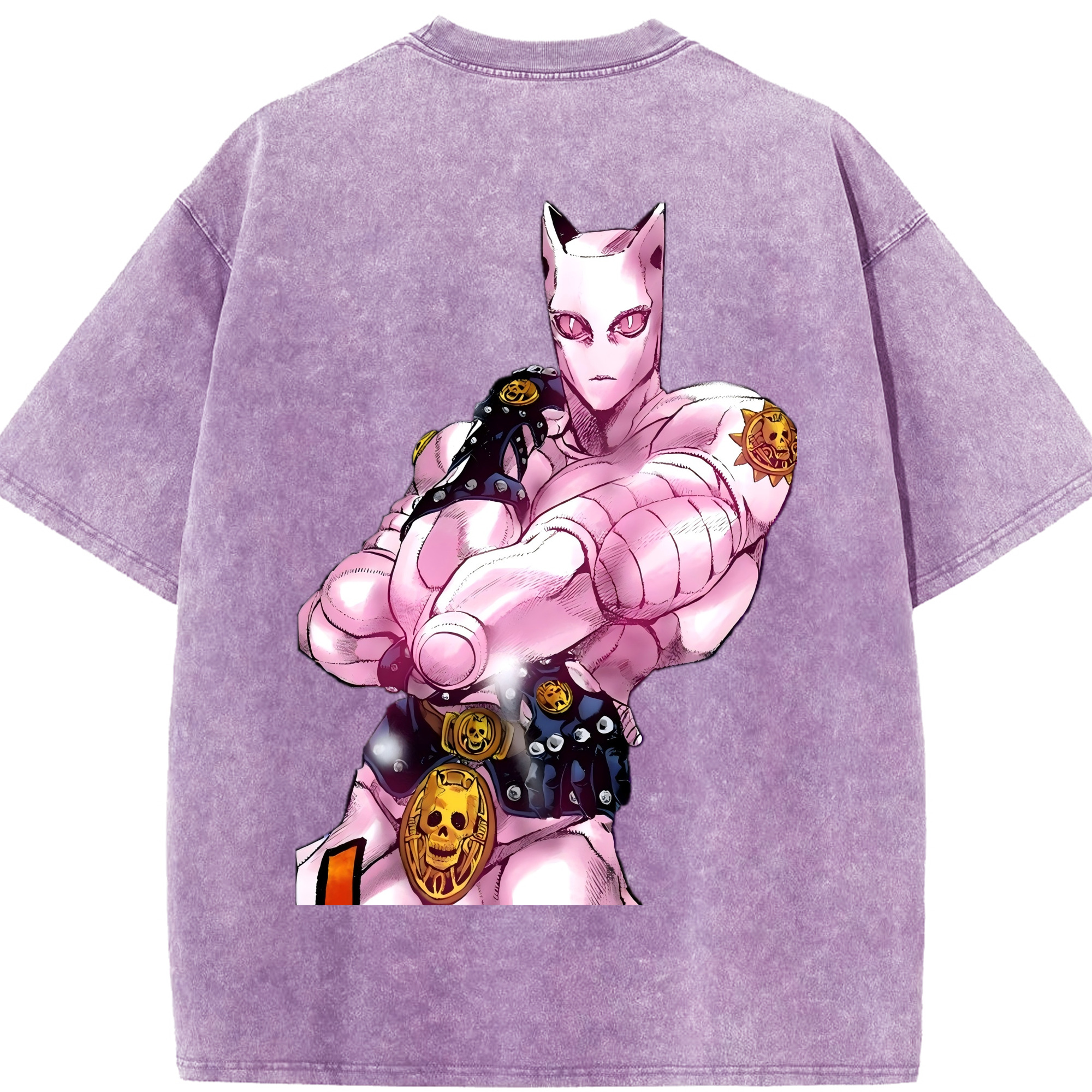 （画像用） ジョジョの奇妙な冒険 きら よしかげ JoJo's Bizarre Adventure Kira Yoshikage 綿100% ヴィンテージ風 半袖Tシャツ（背面プリント）
