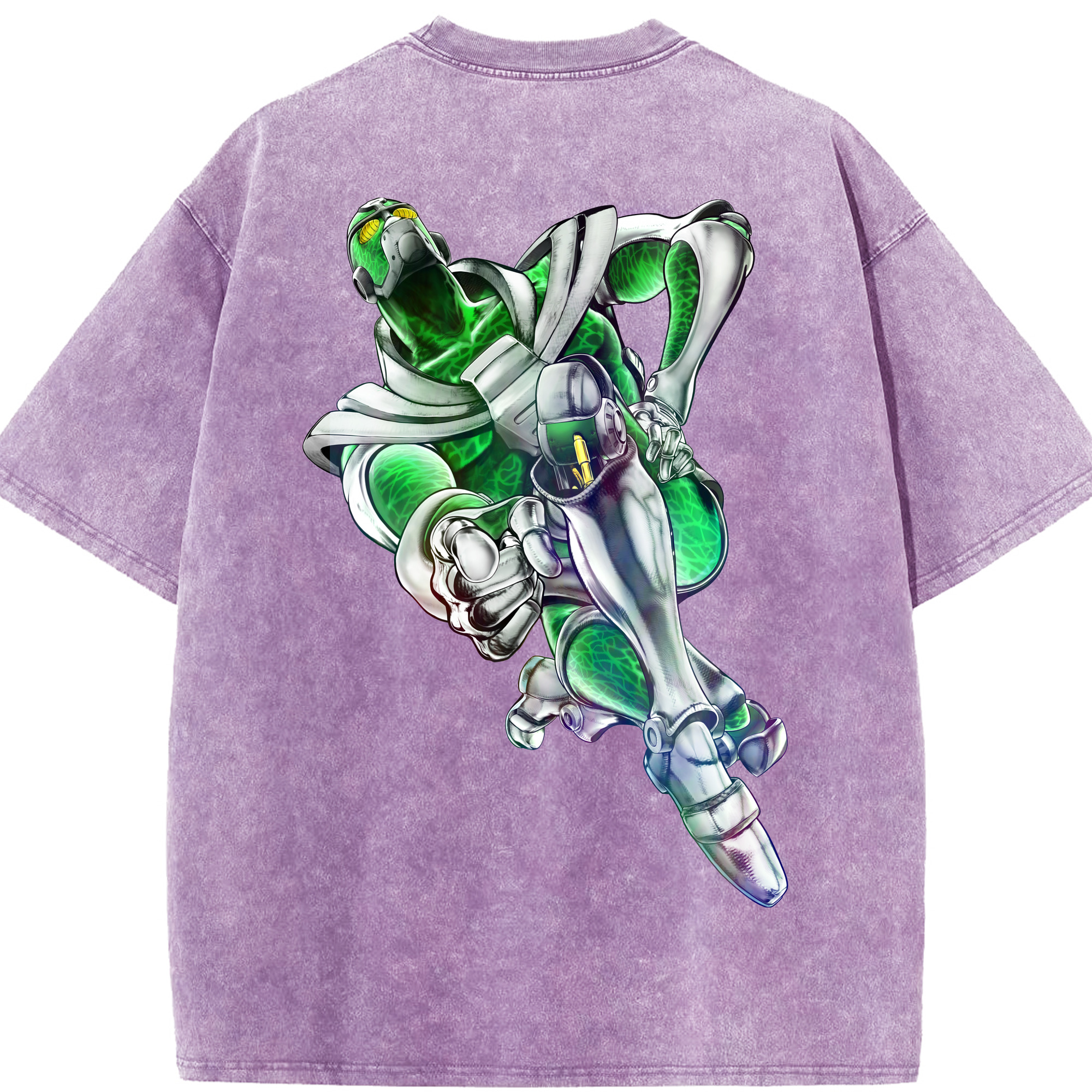 （画像用） ジョジョの奇妙な冒険 花京院 典明（かきょういん のりあき） JoJo's Bizarre Adventure Kakyoin Noriaki 綿100% ヴィンテージ風 半袖Tシャツ（背面プリント）