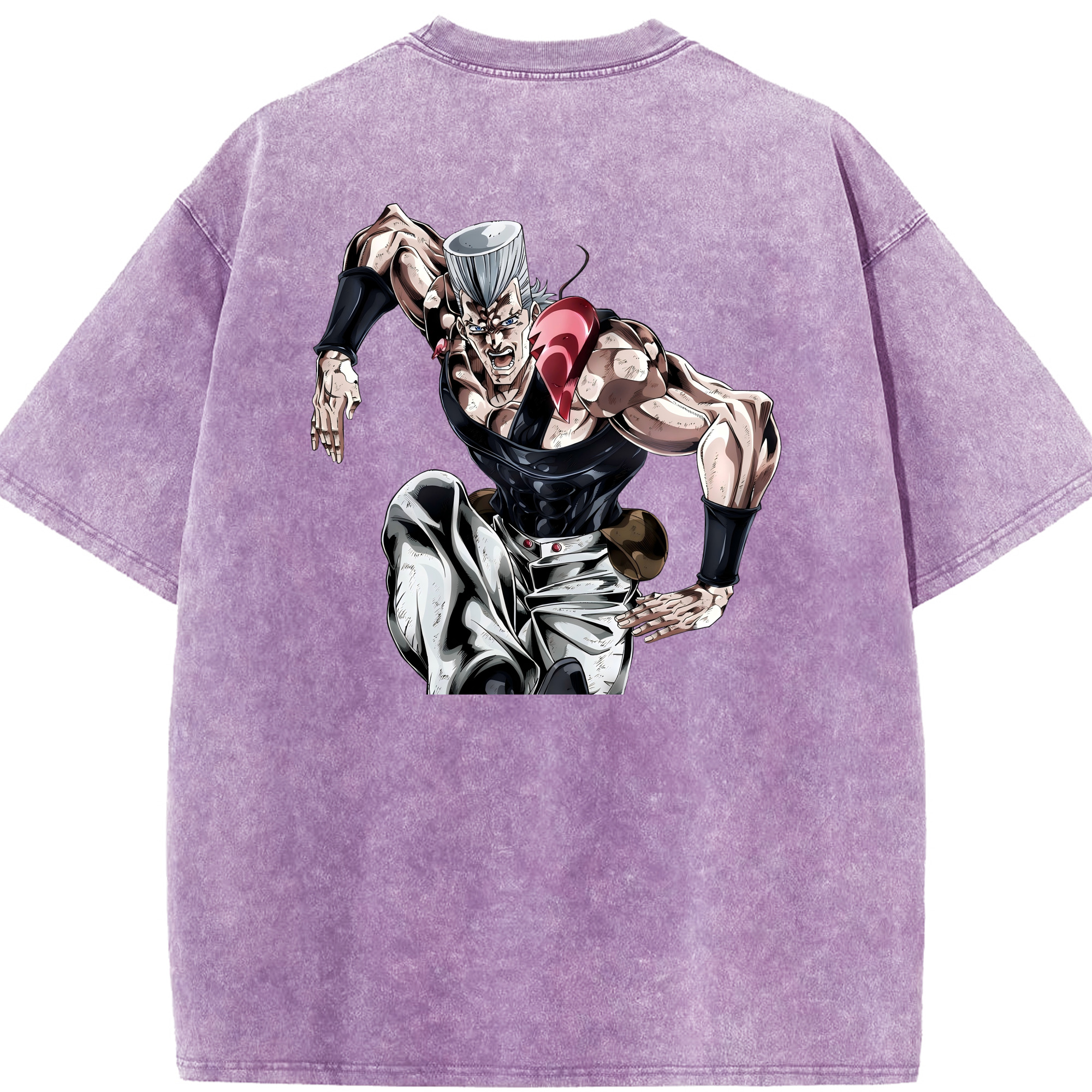 （画像用） ジョジョの奇妙な冒険 ジャン＝ピエール?ポルナレフ JoJo's Bizarre Adventure Jan Pierre Polnareff 綿100% ヴィンテージ風 半袖Tシャツ（背面プリント）