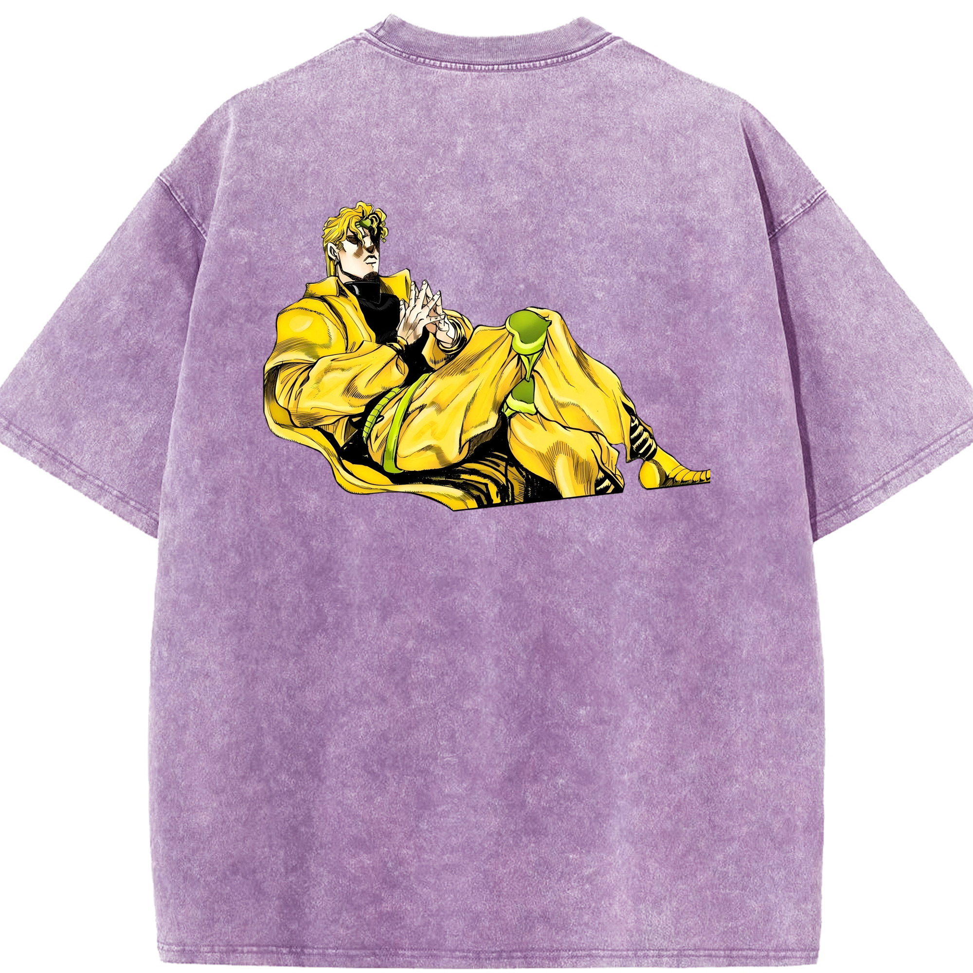 （画像用） ジョジョの奇妙な冒険 ディオ?ブランドー JoJo's Bizarre Adventure Dio Brando 綿100% ヴィンテージ風 半袖Tシャツ（背面プリント）