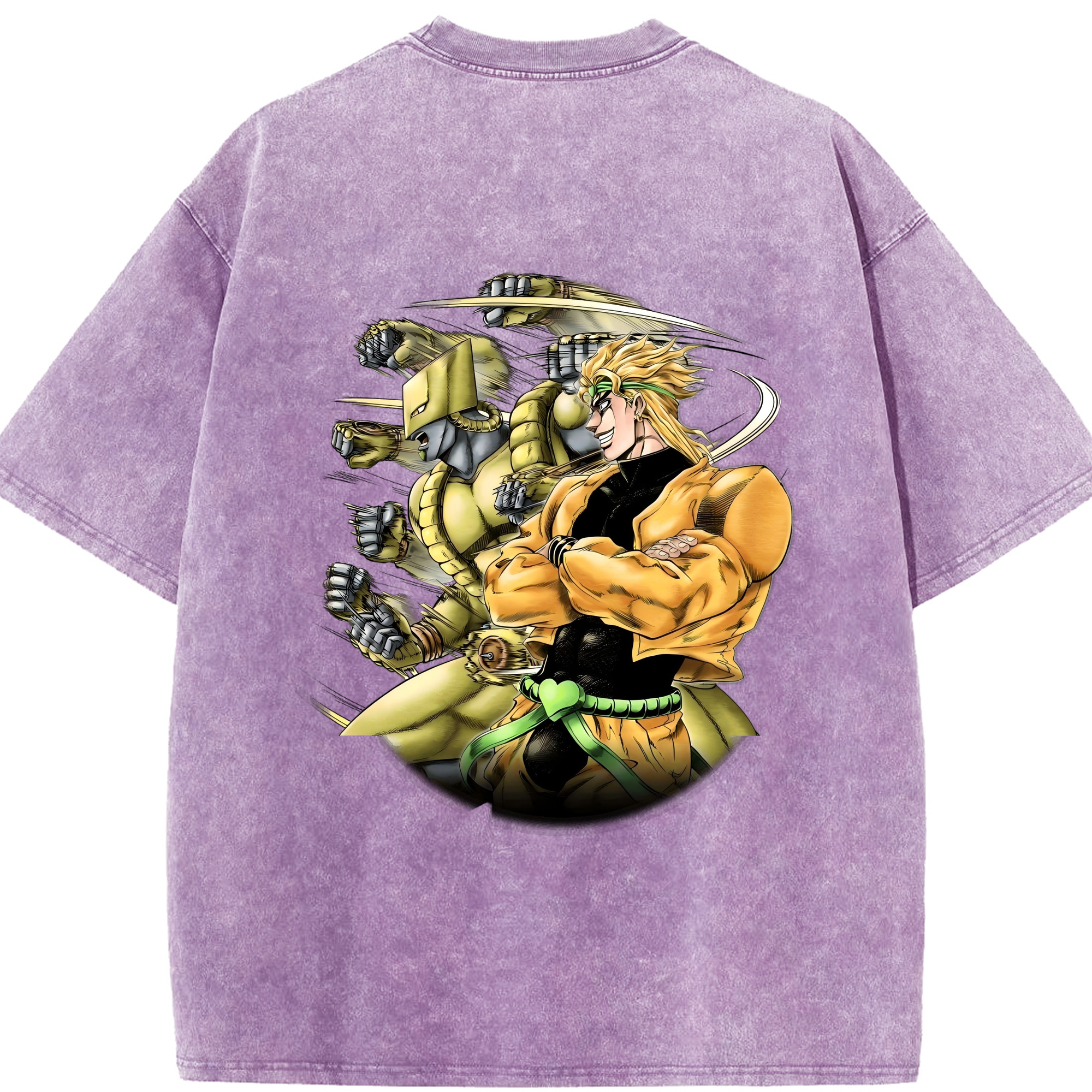 （画像用） ジョジョの奇妙な冒険 ディオ?ブランドー JoJo's Bizarre Adventure Dio Brando 綿100% ヴィンテージ風 半袖Tシャツ（背面プリント）