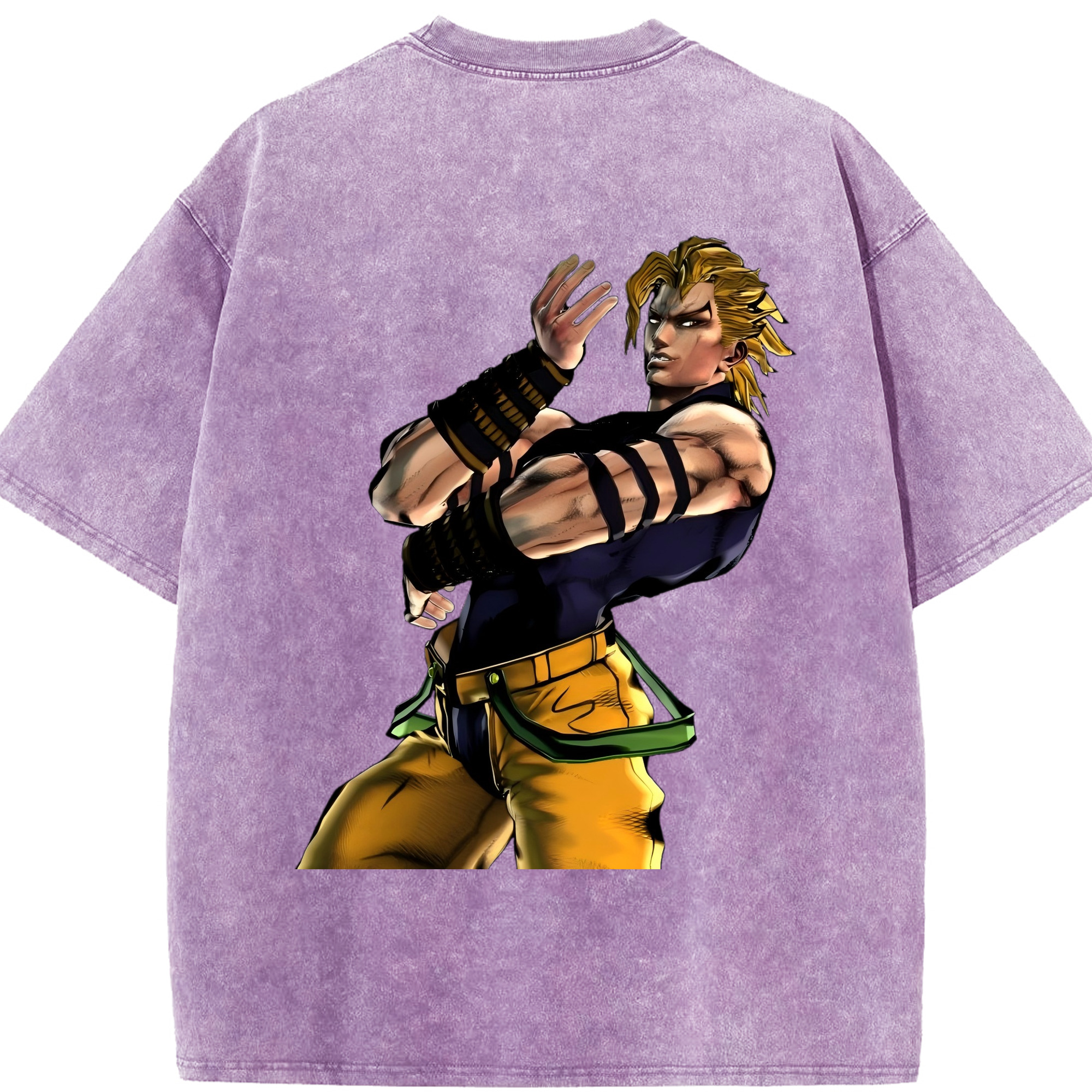 （画像用） ジョジョの奇妙な冒険 ディオ?ブランドー JoJo's Bizarre Adventure Dio Brando 綿100% ヴィンテージ風 半袖Tシャツ（背面プリント）