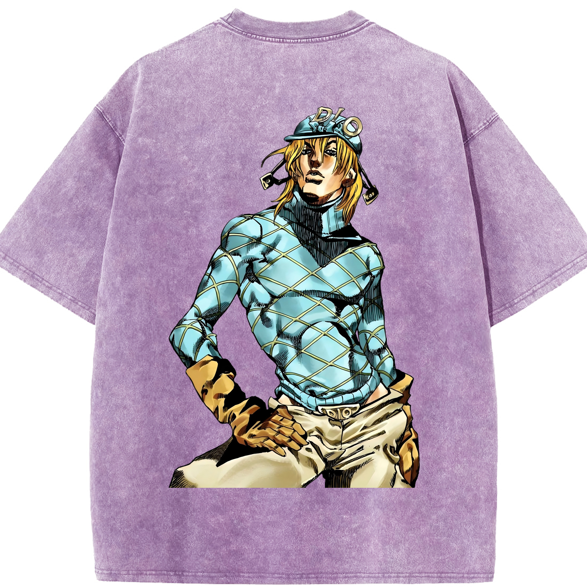 （画像用） ジョジョの奇妙な冒険 ディオ?ブランドー JoJo's Bizarre Adventure Dio Brando 綿100% ヴィンテージ風 半袖Tシャツ（背面プリント）