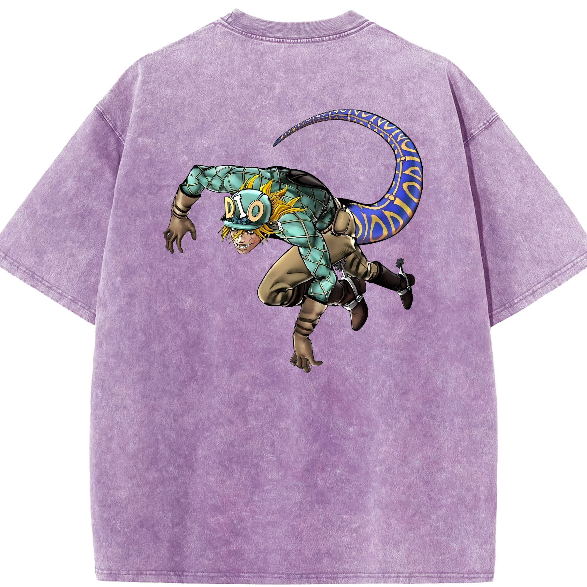 （画像用） ジョジョの奇妙な冒険 ディオ?ブランドー JoJo's Bizarre Adventure Dio Brando 綿100% ヴィンテージ風 半袖Tシャツ（背面プリント）