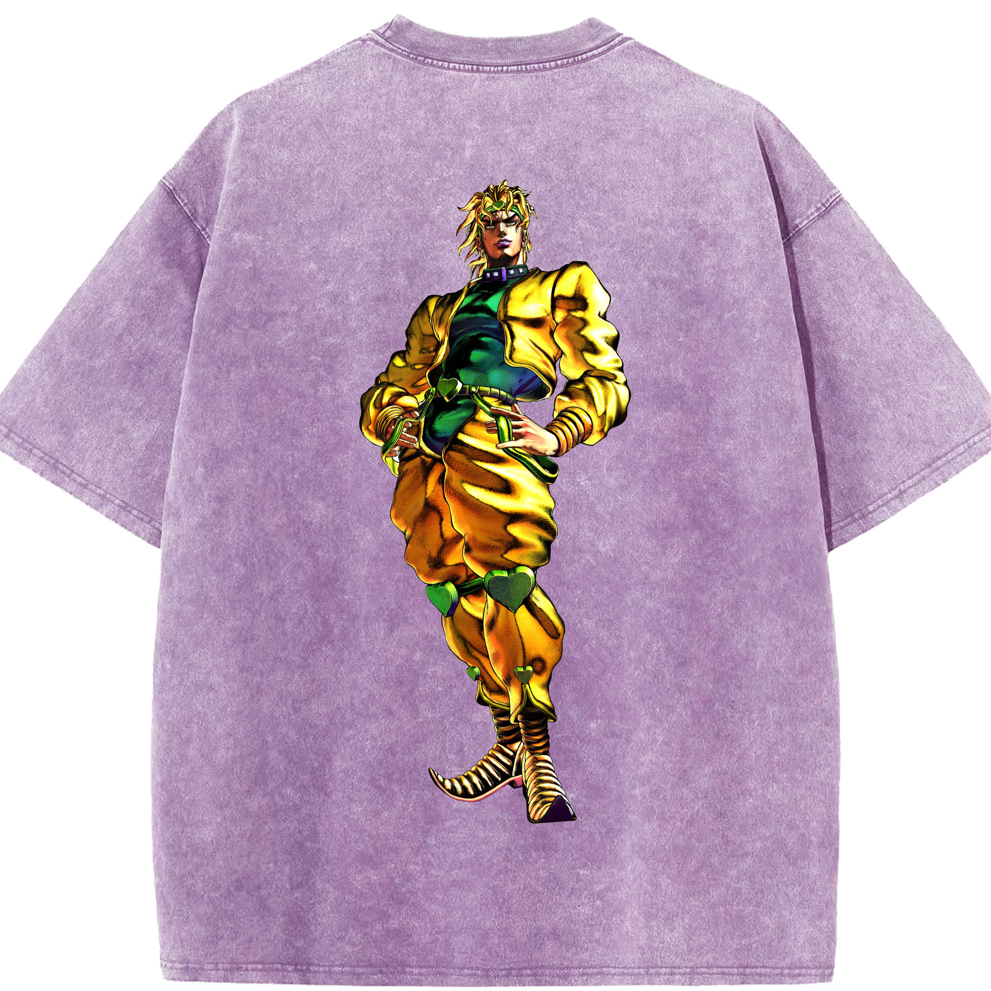 （画像用） ジョジョの奇妙な冒険 ディオ?ブランドー JoJo's Bizarre Adventure Dio Brando 綿100% ヴィンテージ風 半袖Tシャツ（背面プリント）