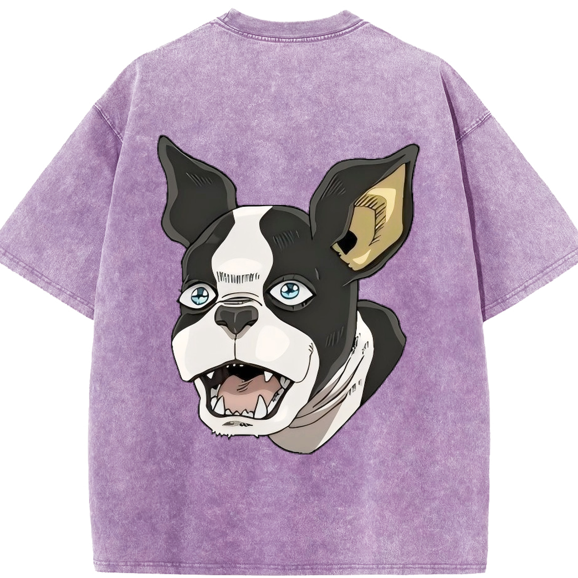（画像用） ジョジョの奇妙な冒険 イギー JoJo's Bizarre Adventure Iggy 綿100% ヴィンテージ風 半袖Tシャツ（背面プリント）
