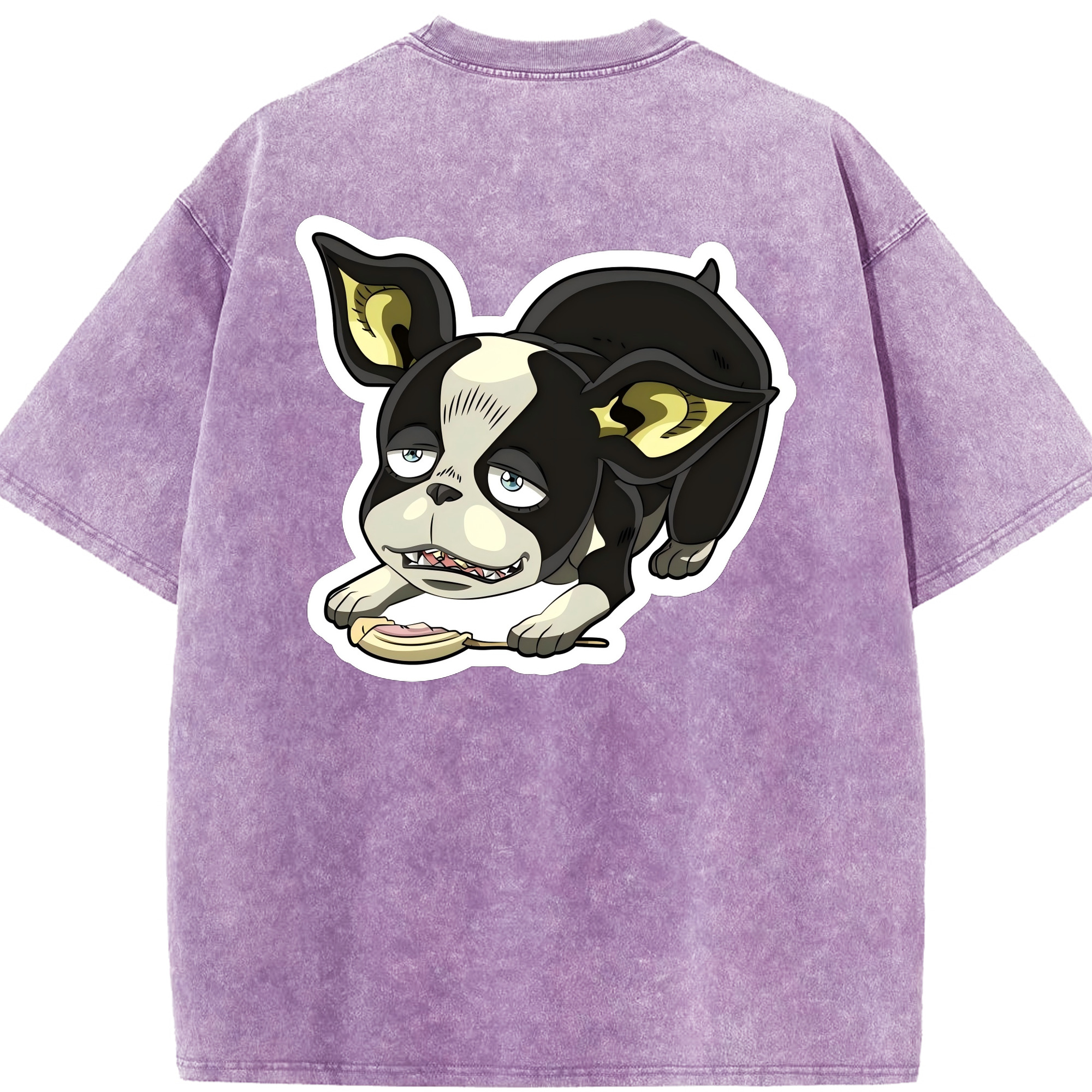 （画像用） ジョジョの奇妙な冒険 イギー JoJo's Bizarre Adventure Iggy 綿100% ヴィンテージ風 半袖Tシャツ（背面プリント）