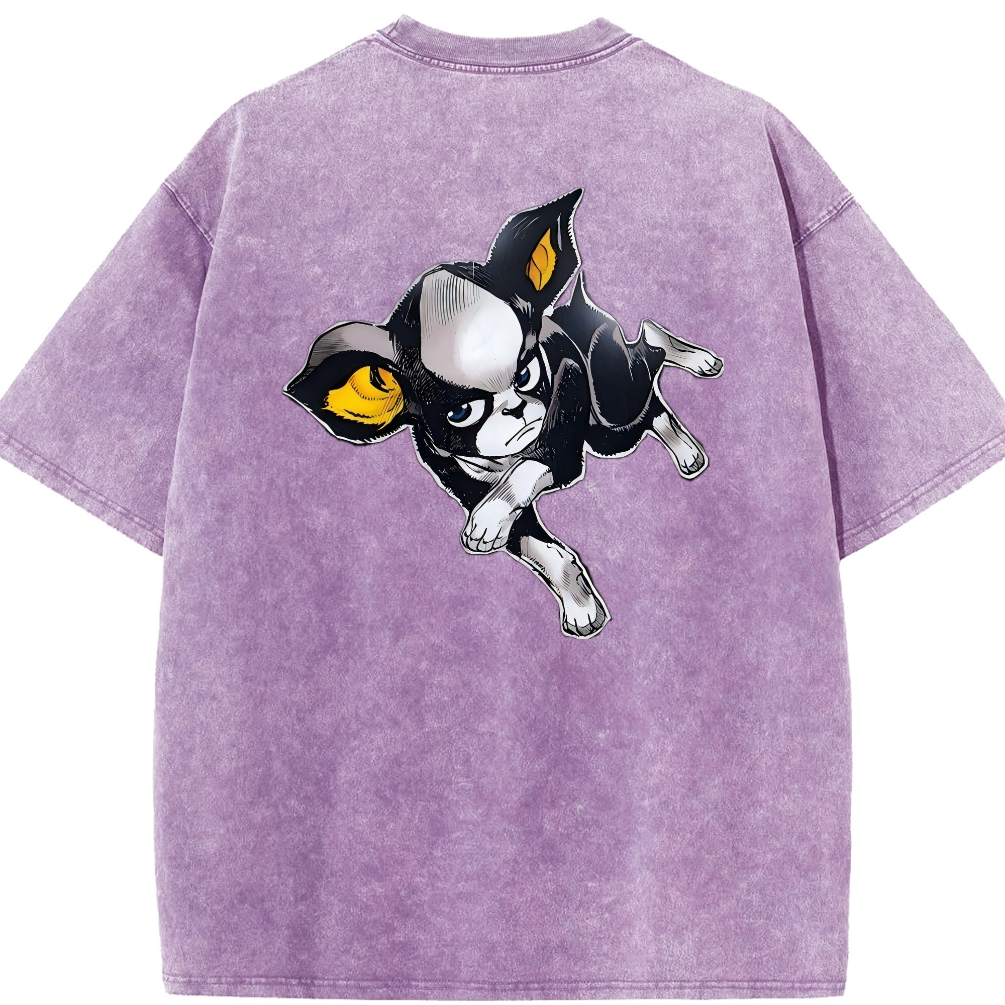 （画像用） ジョジョの奇妙な冒険 イギー JoJo's Bizarre Adventure Iggy 綿100% ヴィンテージ風 半袖Tシャツ（背面プリント）