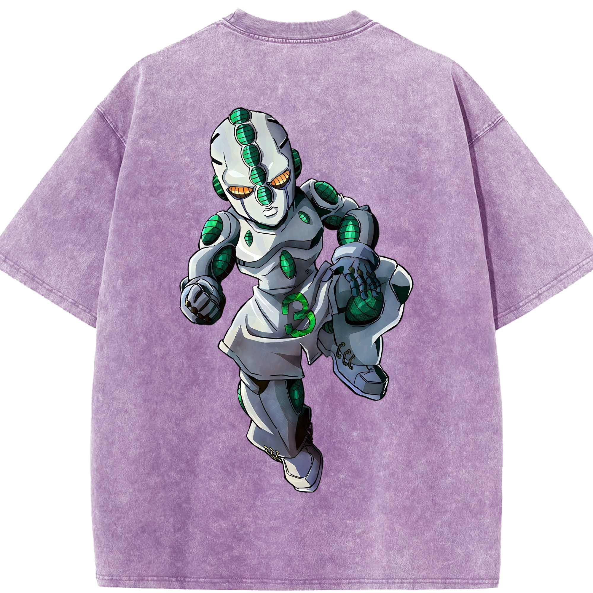 （画像用） ジョジョの奇妙な冒険 広瀨康一 JoJo's Bizarre Adventure Hirose Koichi 綿100% ヴィンテージ風 半袖Tシャツ（背面プリント）