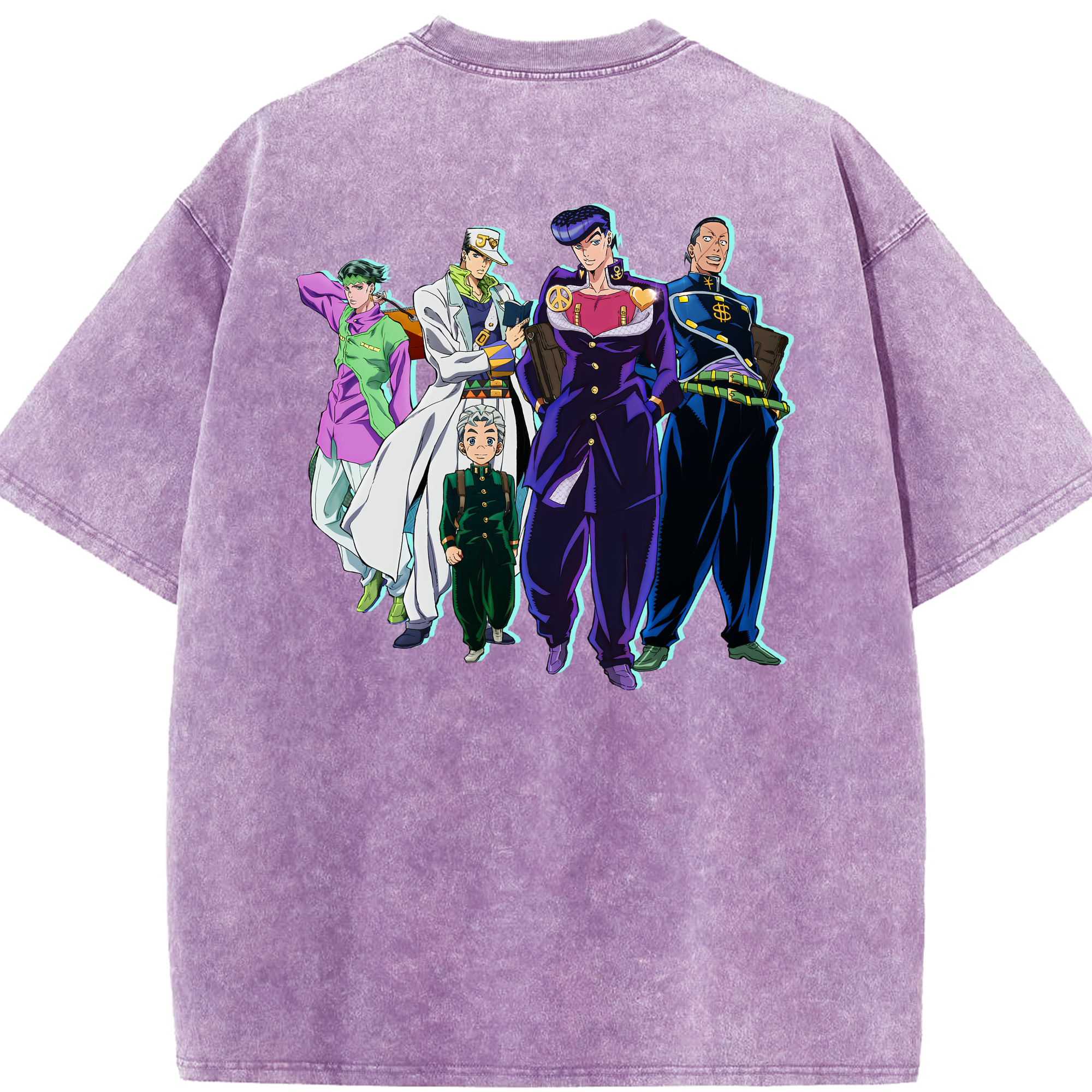 （画像用） ジョジョの奇妙な冒険 JoJo's Bizarre Adventure 綿100% ヴィンテージ風 半袖Tシャツ（背面プリント）