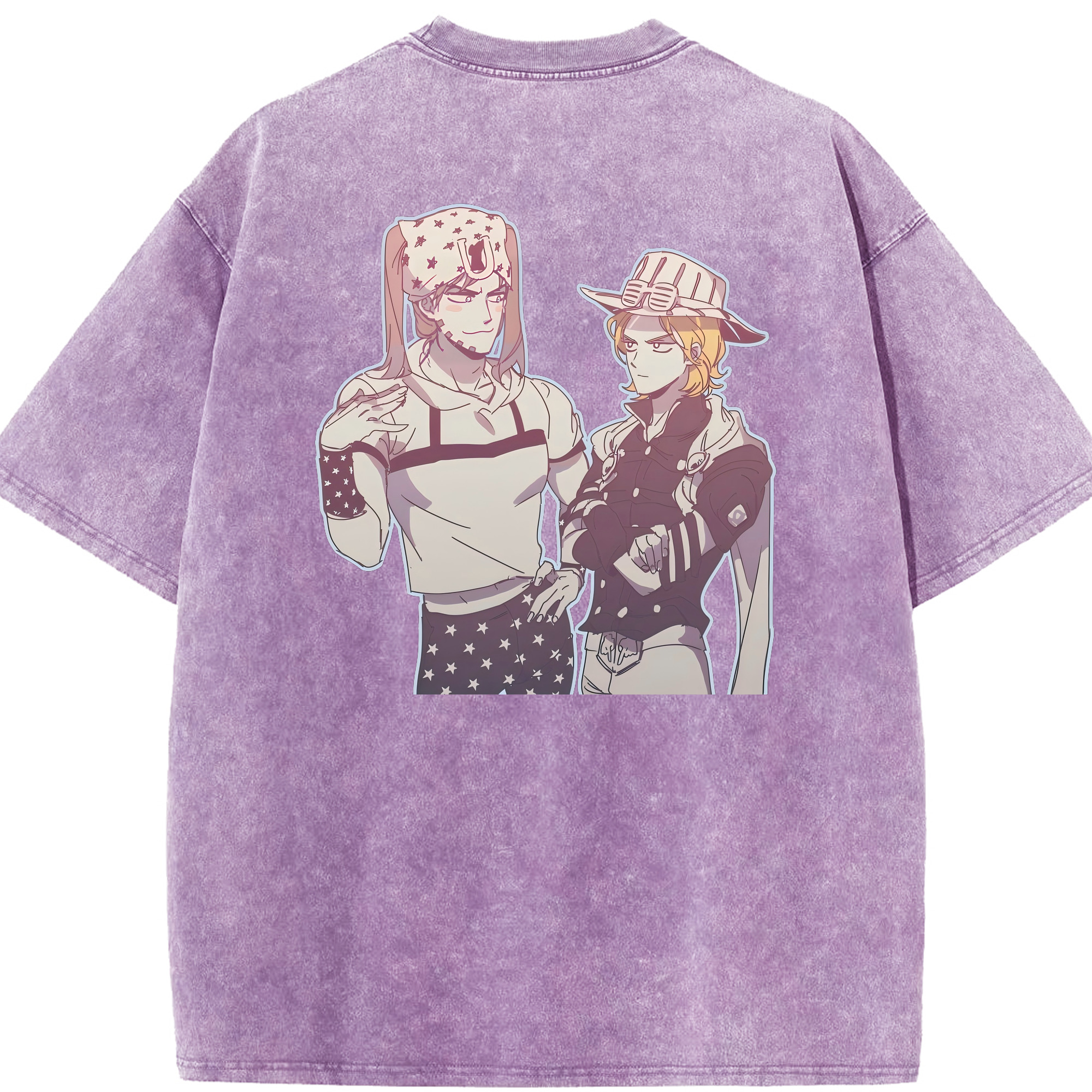 （画像用） ジョジョの奇妙な冒険 JoJo's Bizarre Adventure 綿100% ヴィンテージ風 半袖Tシャツ（背面プリント）