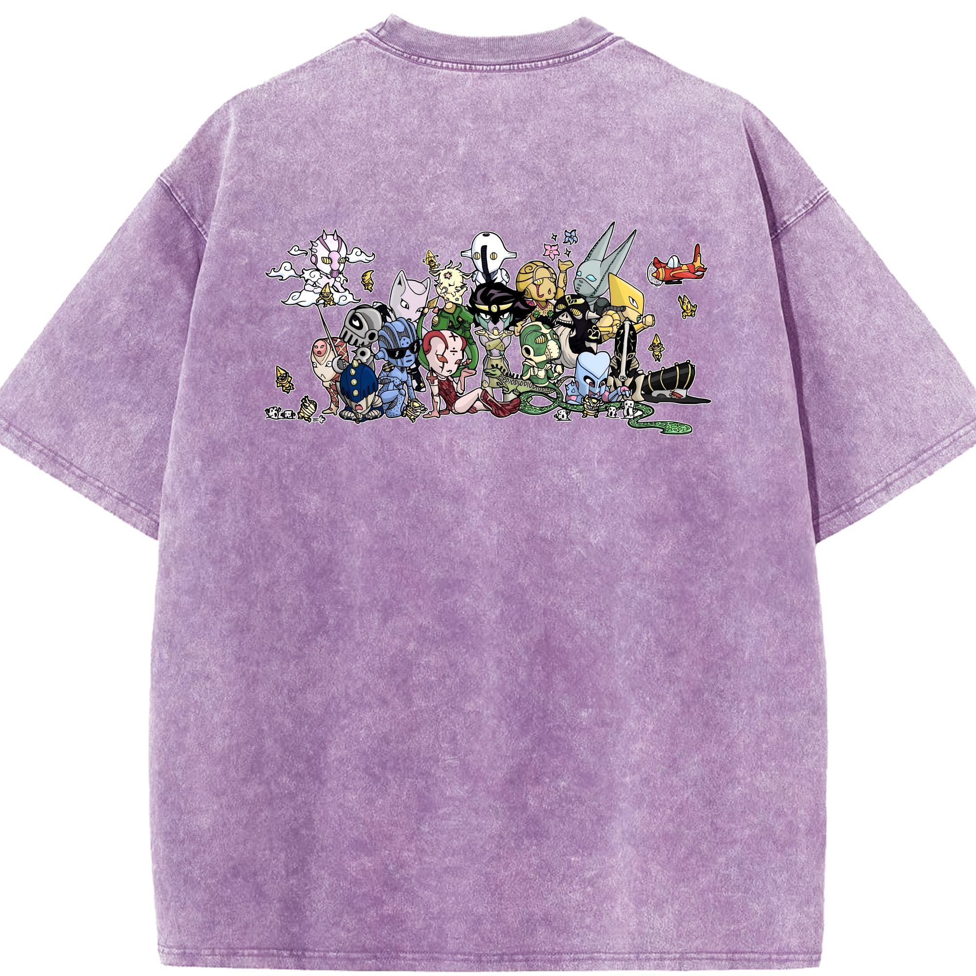 （画像用） ジョジョの奇妙な冒険 JoJo's Bizarre Adventure 綿100% ヴィンテージ風 半袖Tシャツ（背面プリント）