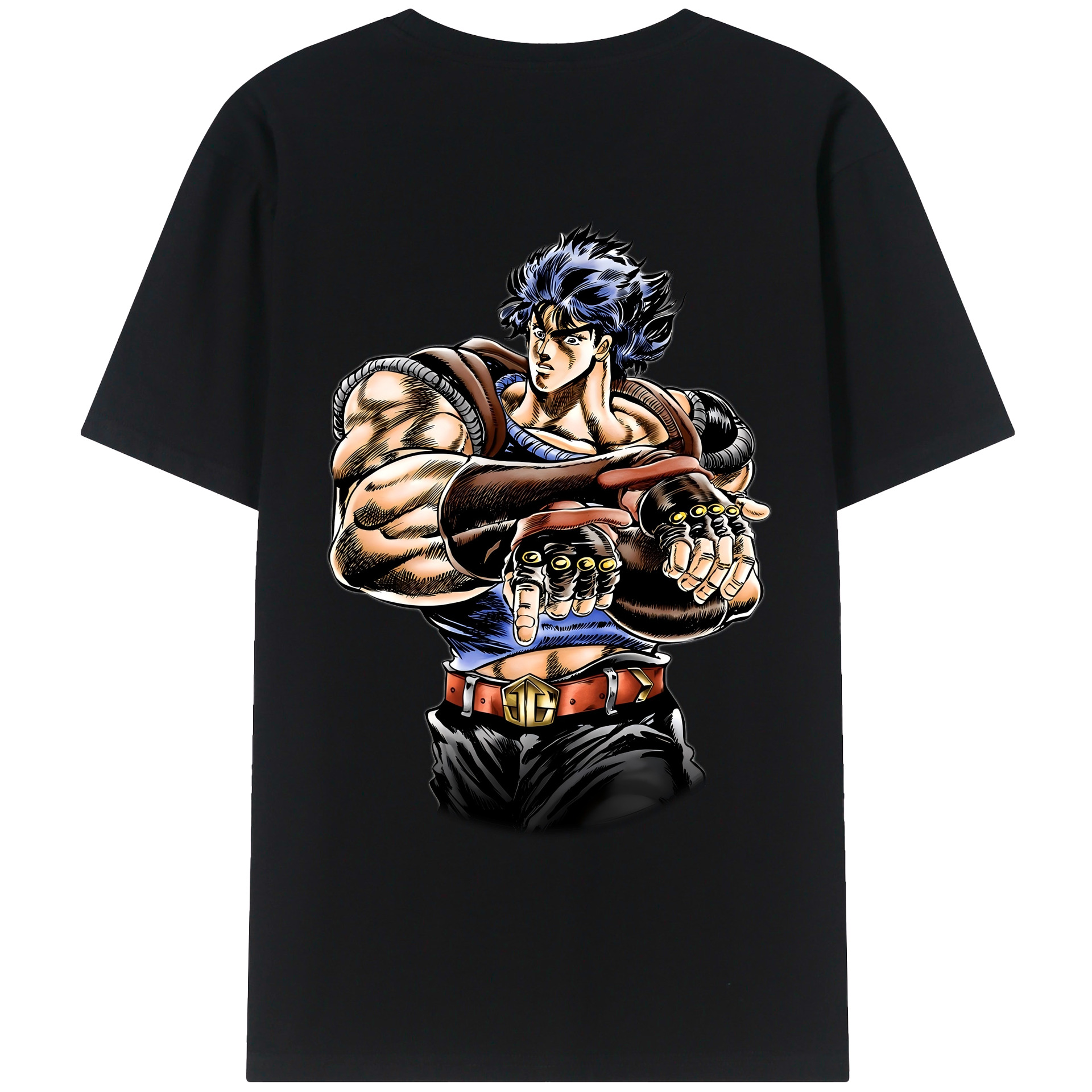 （画像用） ジョジョの奇妙な冒険 /ジョナサン?ジョースター JoJo's Bizarre Adventure Jonathan Joestar 綿100％ メンズ半袖Tシャツ（バックプリント） 通気性