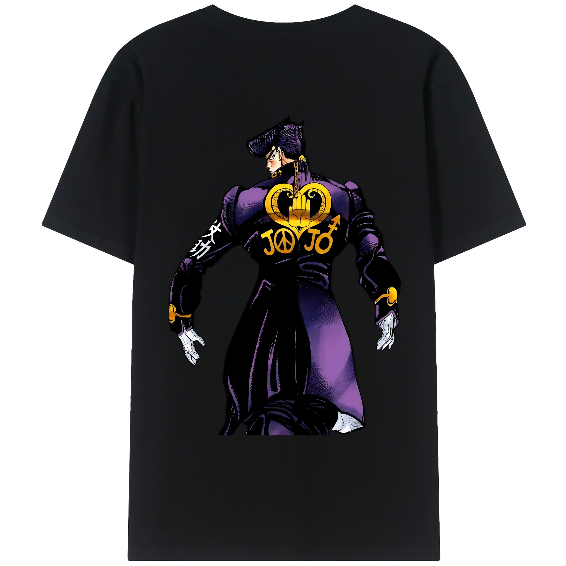 （画像用） ジョジョの奇妙な冒険 ひがしかた じょうすけ JoJo's Bizarre Adventure Higashikata Josuke 綿100％ メンズ半袖Tシャツ（バックプリント） 通気性