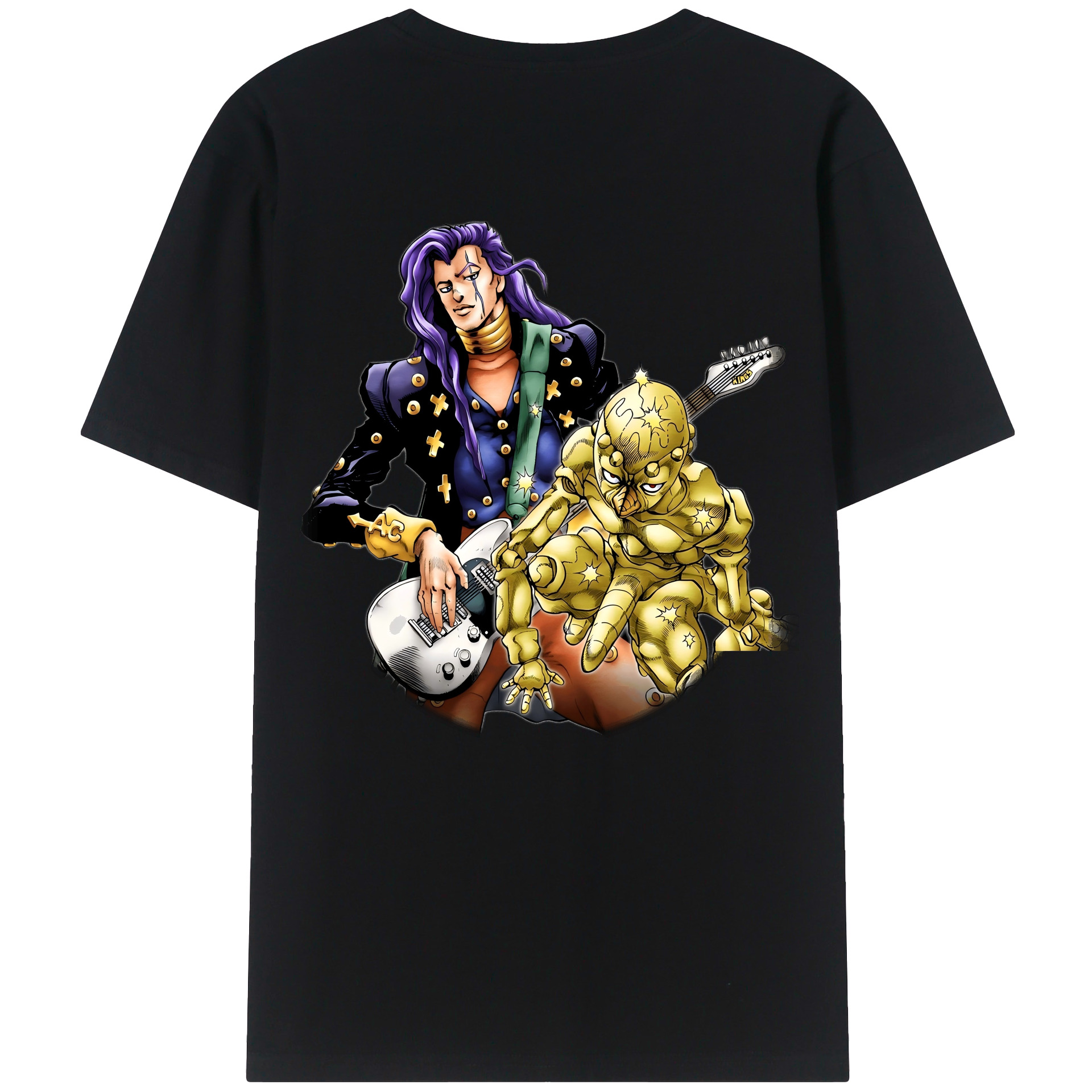 （画像用） ジョジョの奇妙な冒険 おといし あきら JoJo's Bizarre Adventure Akira Otoishi 綿100％ メンズ半袖Tシャツ（バックプリント） 通気性
