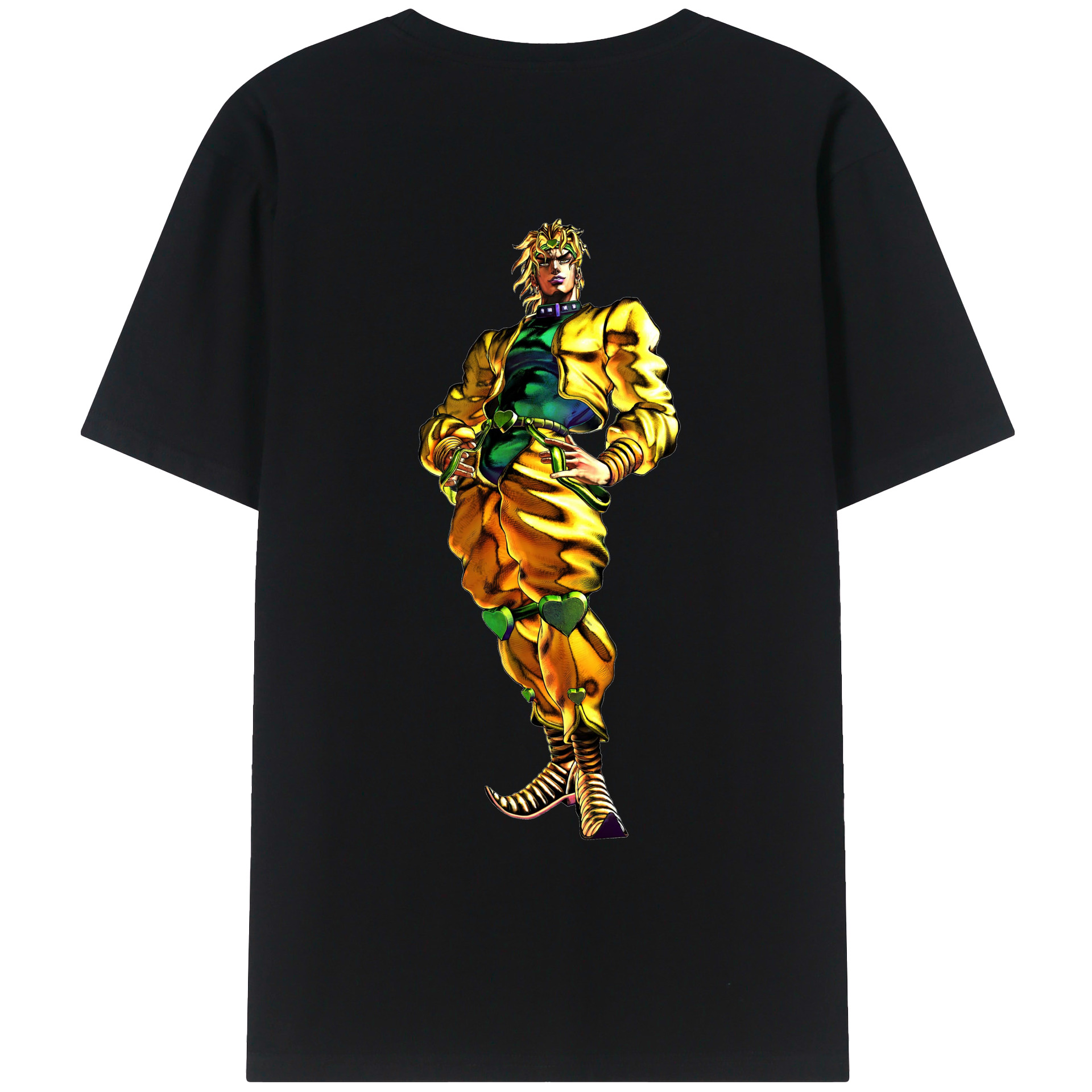 （画像用） ジョジョの奇妙な冒険 ディオ?ブランドー JoJo's Bizarre Adventure Dio Brando 綿100％ メンズ半袖Tシャツ（バックプリント） 通気性