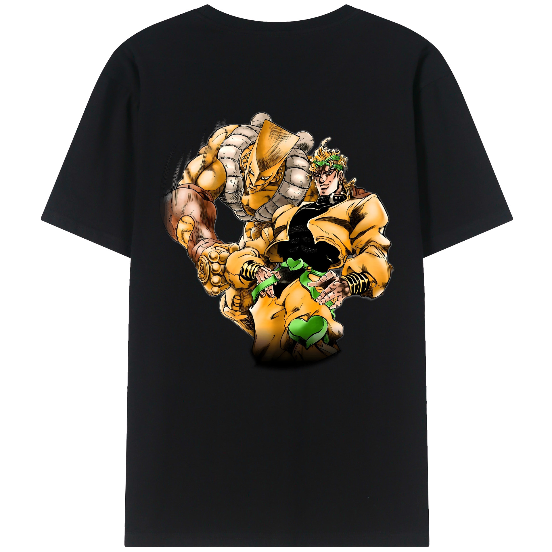 （画像用） ジョジョの奇妙な冒険 ディオ?ブランドー JoJo's Bizarre Adventure Dio Brando 綿100％ メンズ半袖Tシャツ（バックプリント） 通気性