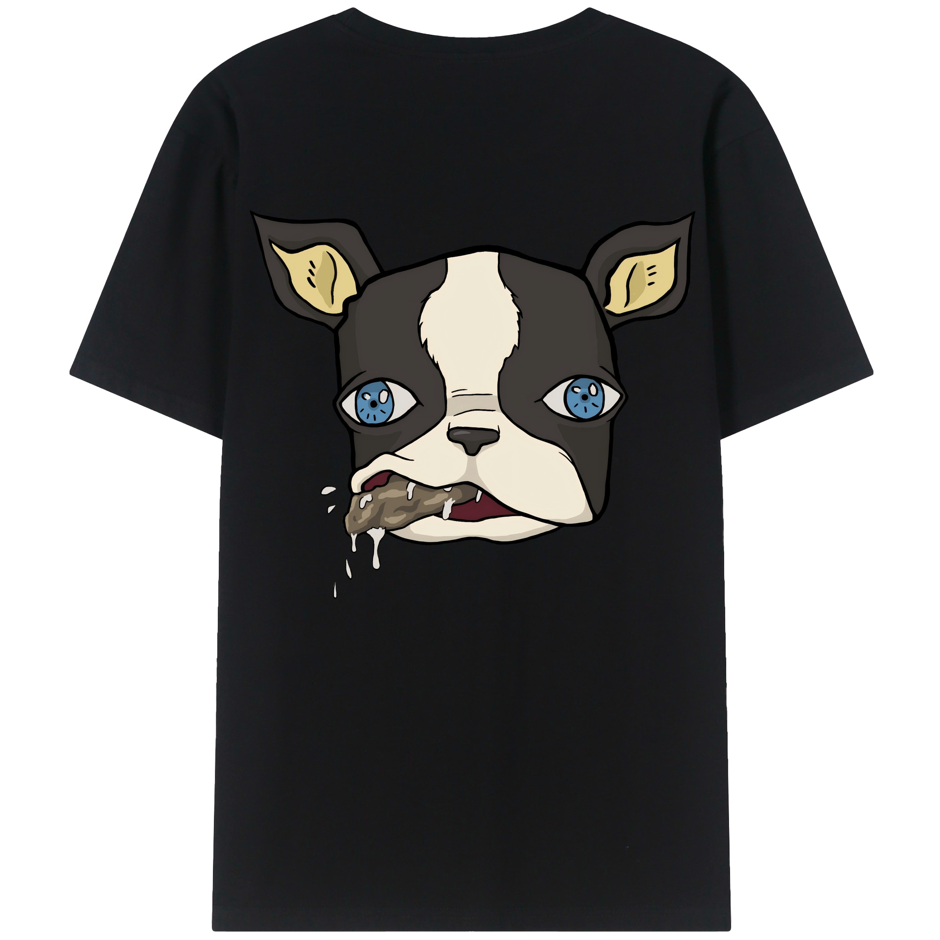 （画像用） ジョジョの奇妙な冒険 イギー JoJo's Bizarre Adventure Iggy 綿100％ メンズ半袖Tシャツ（バックプリント） 通気性