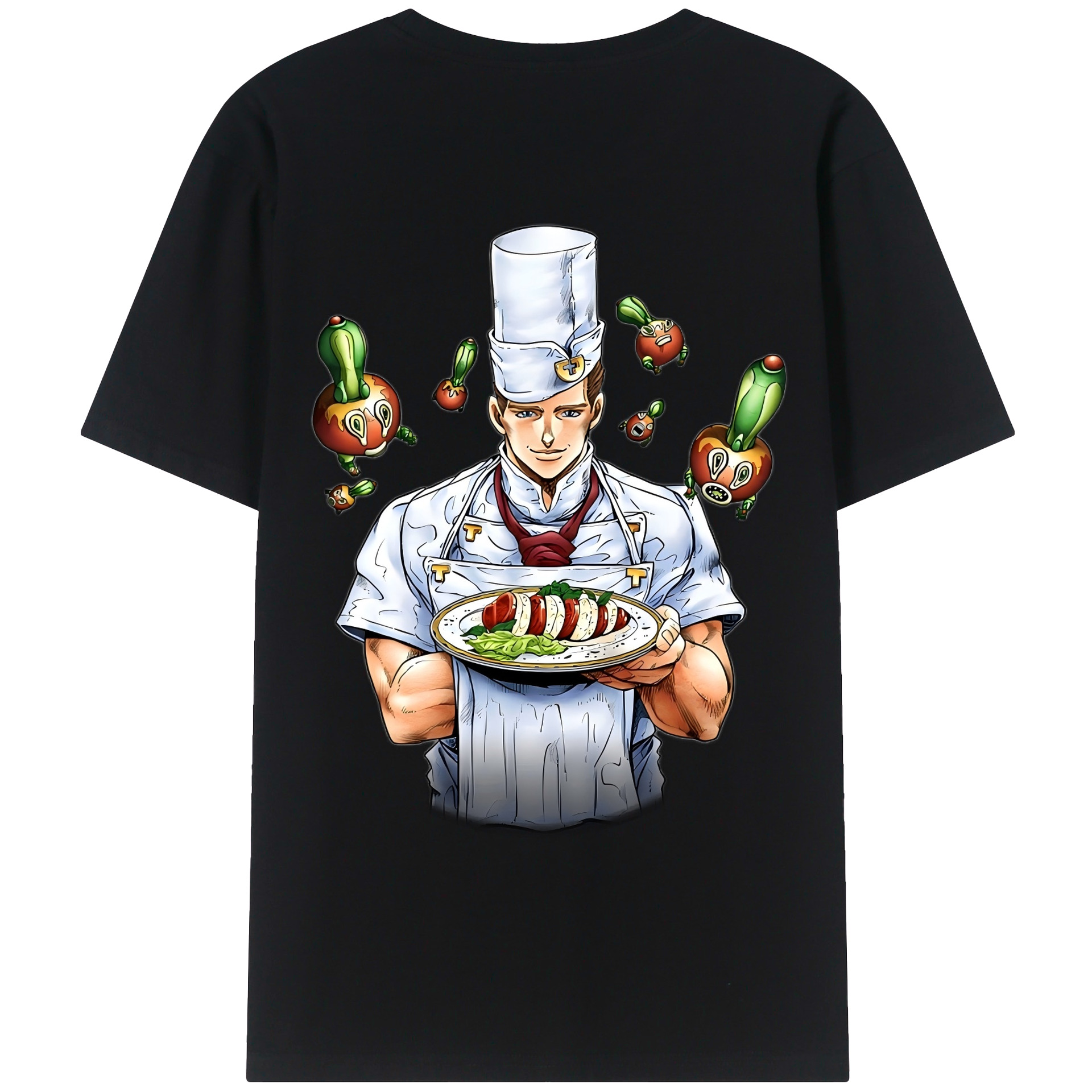 （画像用） ジョジョの奇妙な冒険 Tonio Trussardi JoJo's Bizarre Adventure トニオ?トラッサルディ 綿100％ メンズ半袖Tシャツ（バックプリント） 通気性