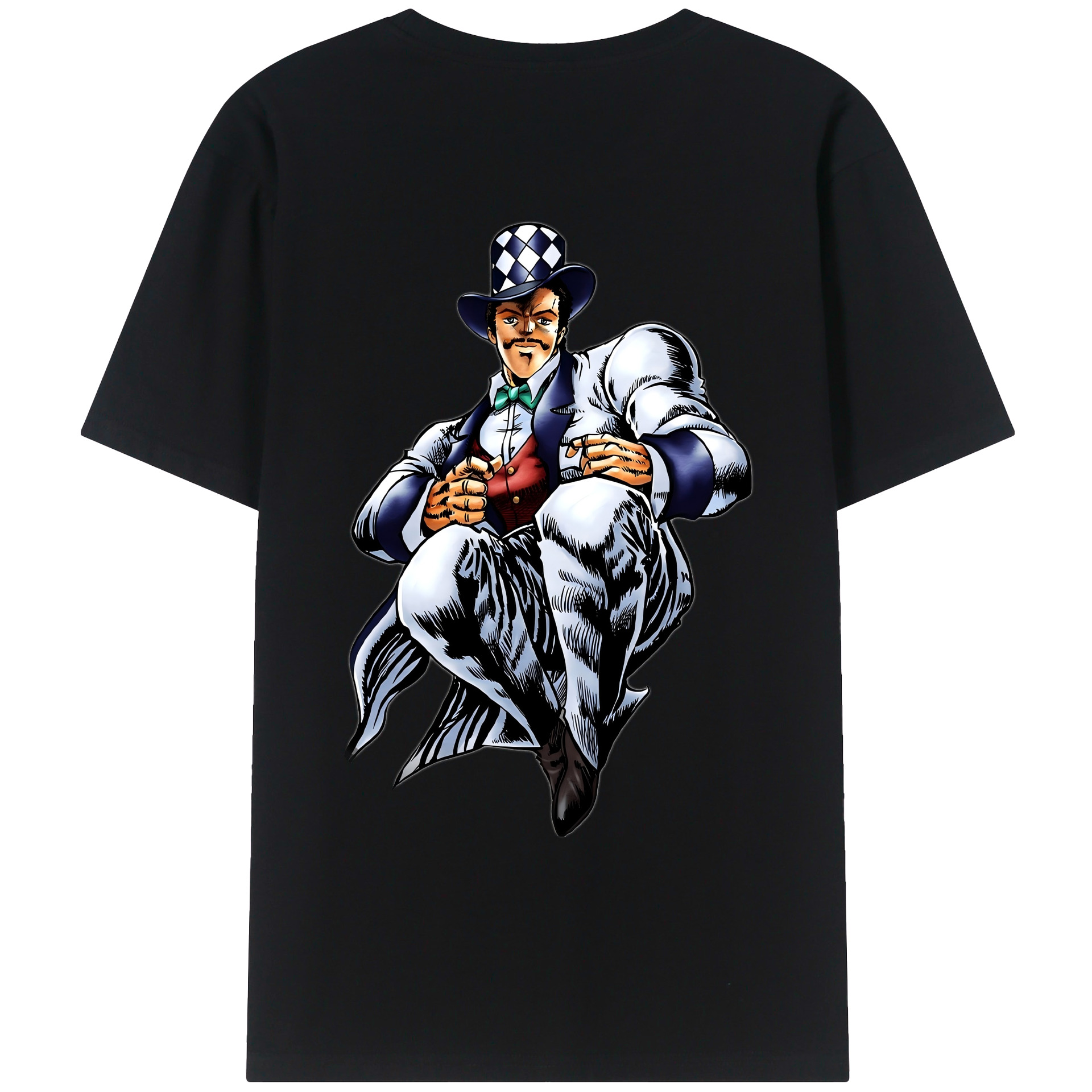 （画像用） ジョジョの奇妙な冒険 ウィル?アントニオ?ツェペリ JoJo's Bizarre Adventure Will Anthonio Zeppeli 綿100％ メンズ半袖Tシャツ（バックプリント） 通気性