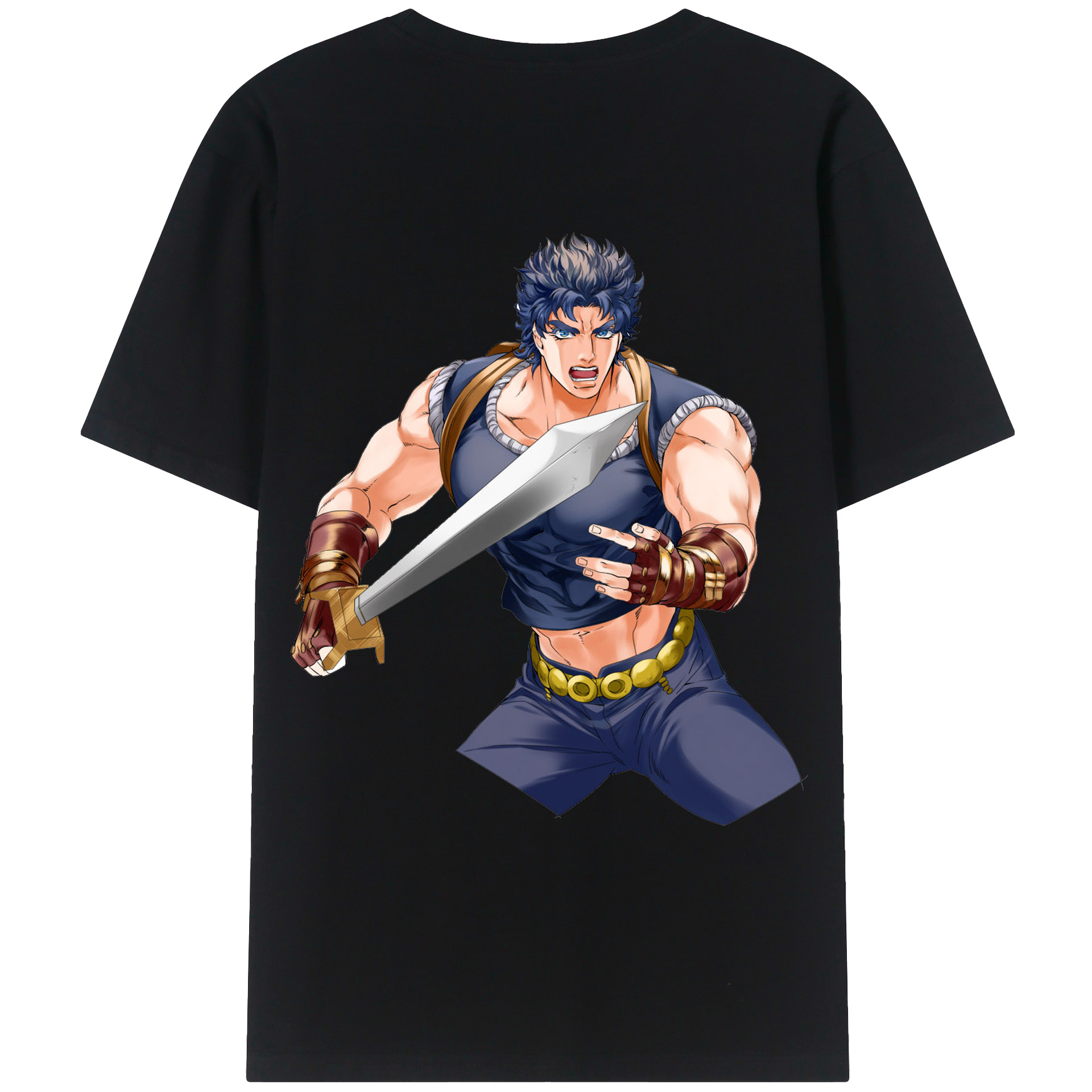 （画像用） ジョジョの奇妙な冒険 /ジョナサン?ジョースター JoJo's Bizarre Adventure Jonathan Joestar 綿100％ メンズ半袖Tシャツ（バックプリント） 通気性