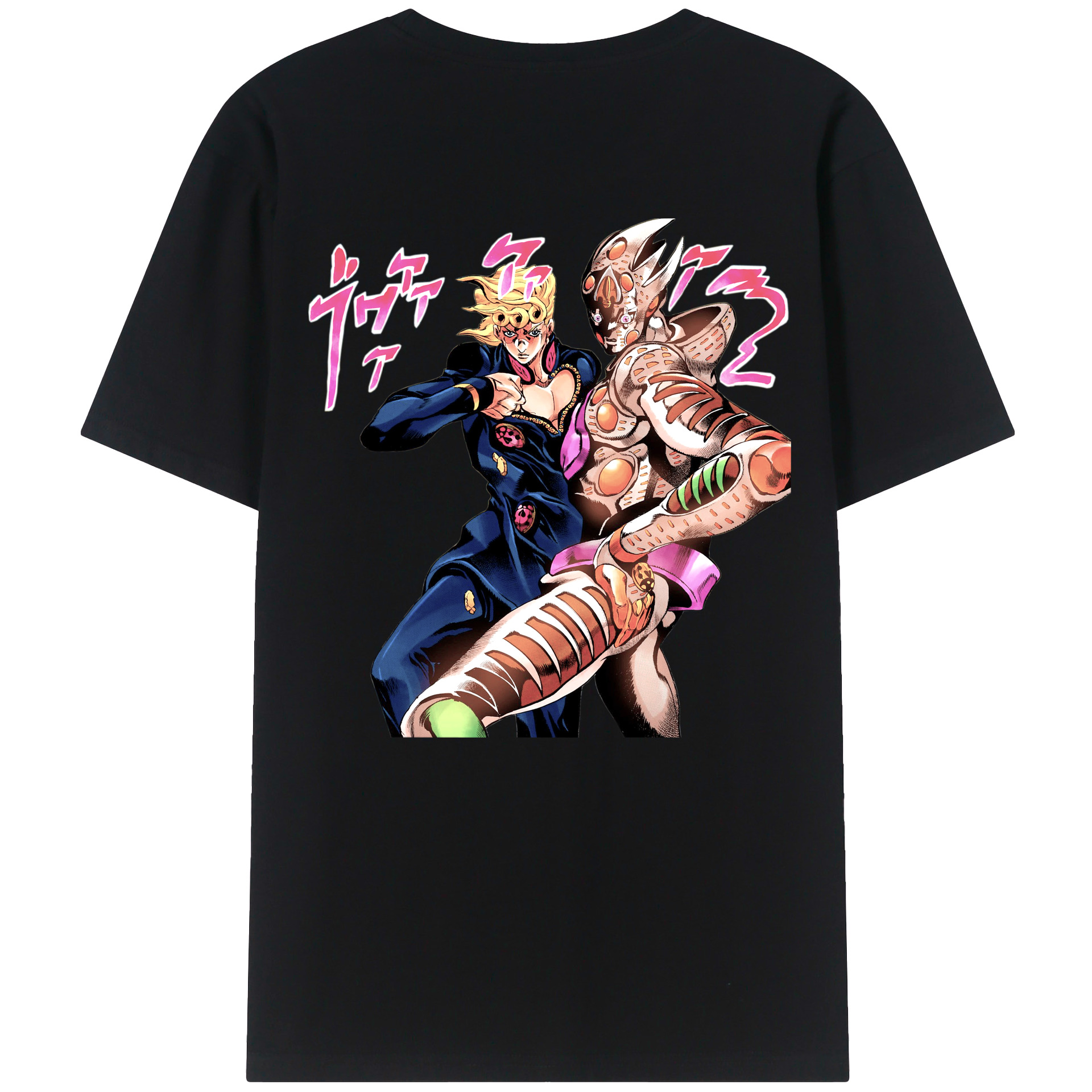 （画像用） ジョジョの奇妙な冒険 ジョルノ?ジョバァーナ JoJo's Bizarre Adventure Giorno Giovanna 綿100％ メンズ半袖Tシャツ（バックプリント） 通気性