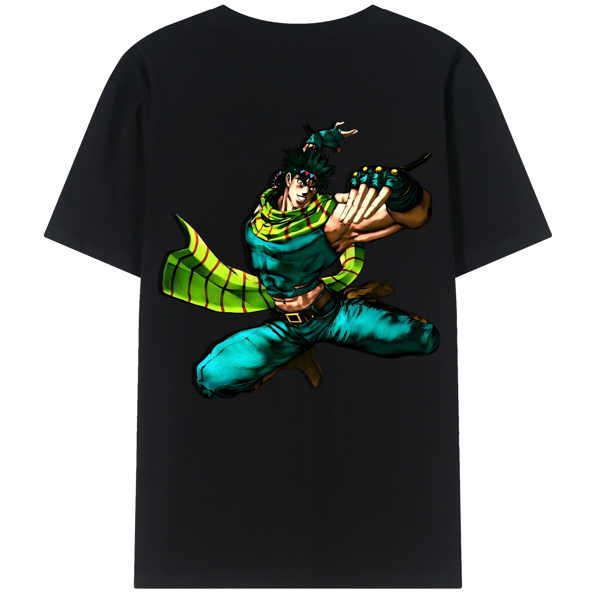 （画像用） ジョジョの奇妙な冒険 ジョセフ?ジョースター JoJo's Bizarre Adventure Joseph Joestar 綿100％ メンズ半袖Tシャツ（バックプリント） 通気性
