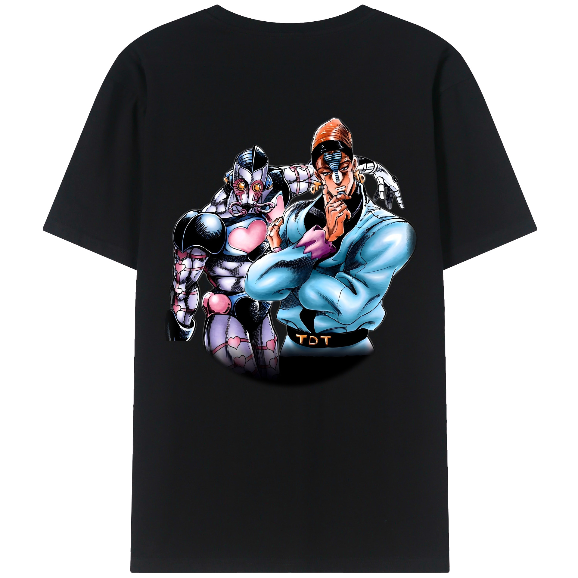 （画像用） ジョジョの奇妙な冒険 ひがしかた じょうすけ JoJo's Bizarre Adventure Higashikata Josuke 綿100％ メンズ半袖Tシャツ（バックプリント） 通気性