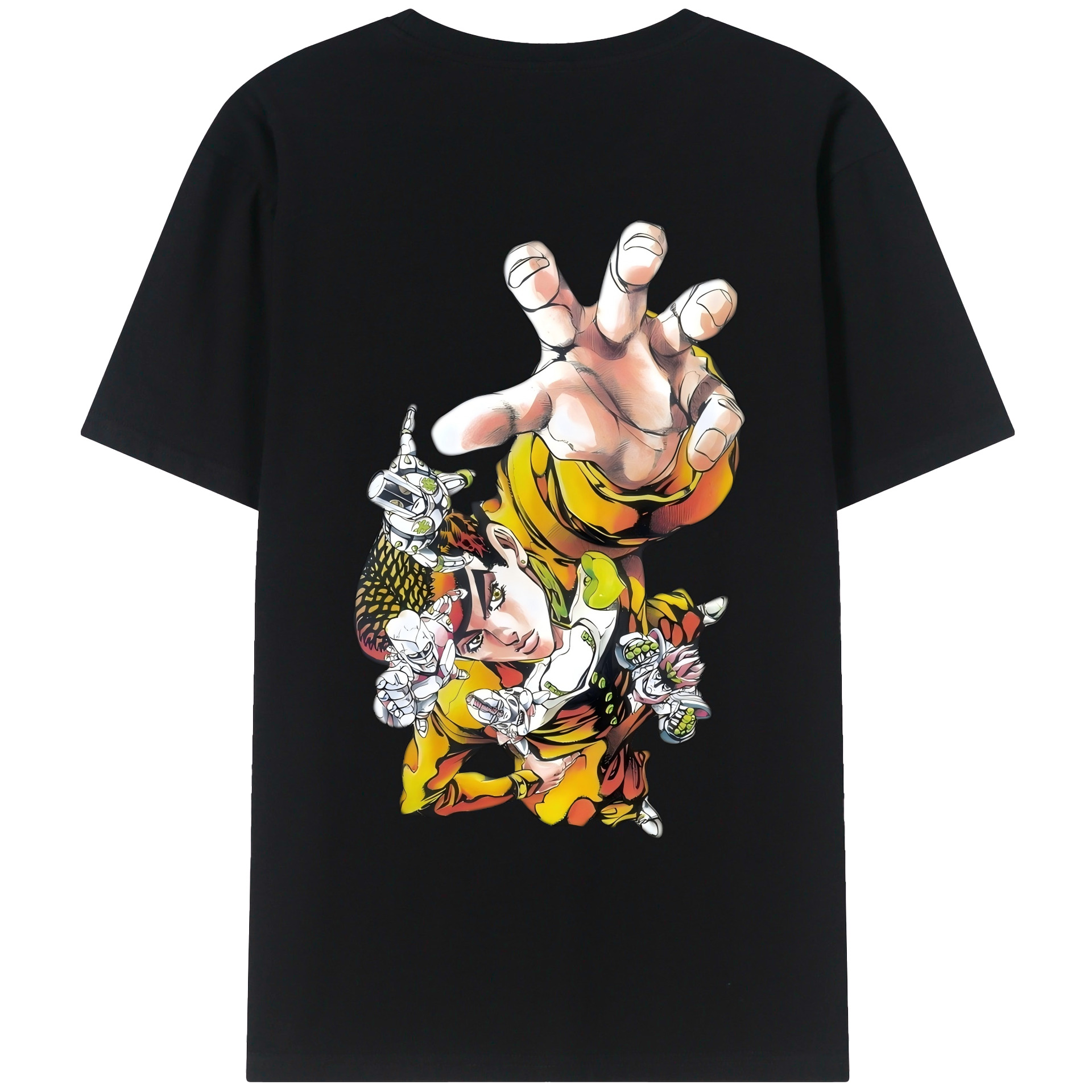 （画像用） ジョジョの奇妙な冒険 ひがしかた じょうすけ JoJo's Bizarre Adventure Higashikata Josuke 綿100％ メンズ半袖Tシャツ（バックプリント） 通気性